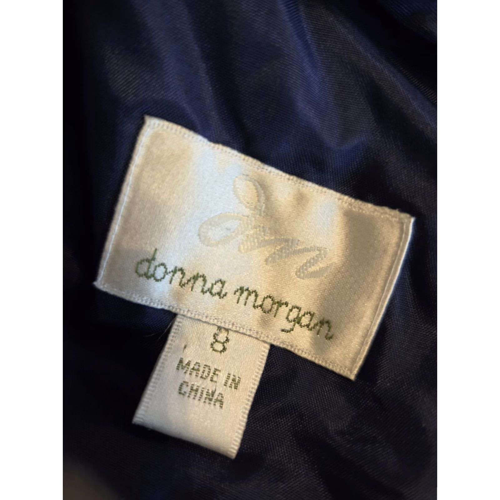 Donna Morgan VINTAGE Donna Morgan Navy Blue Crinkle Silk Cocktail Dress 8 Mini Dress Eveningwear 1990s Womens Shown as Cocktail Dress Size M / US 6-8 / IT 42-44 - 4 Thumbnail