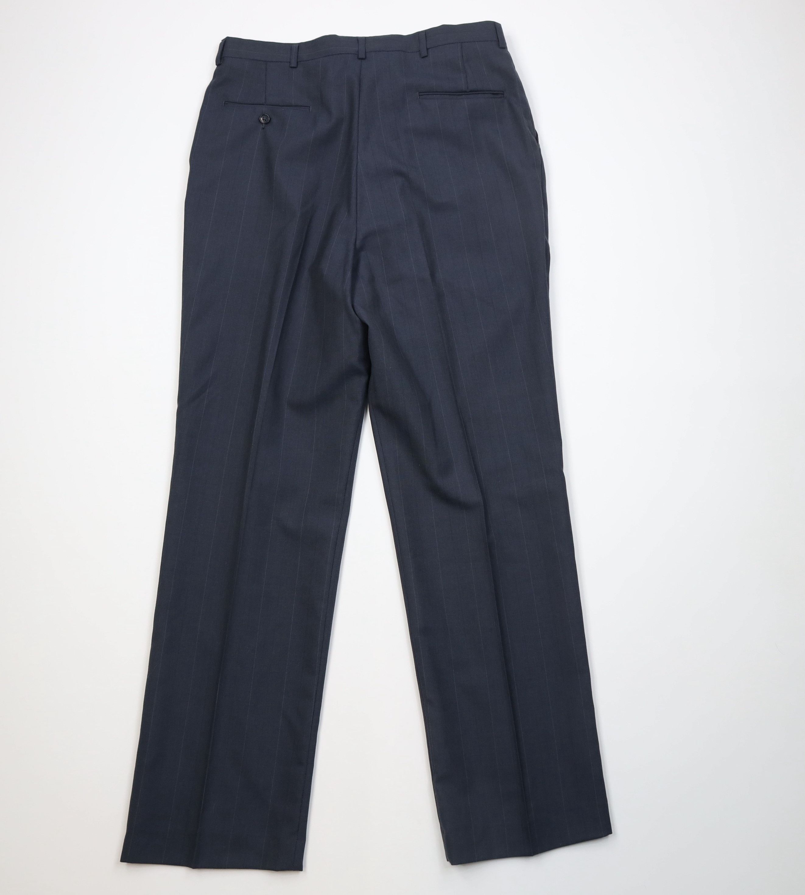 Vintage Vintage 90s Blend Knit Pinstriped Wide Leg Chino Pants USA Size US 34 / EU 50 - 10 Thumbnail