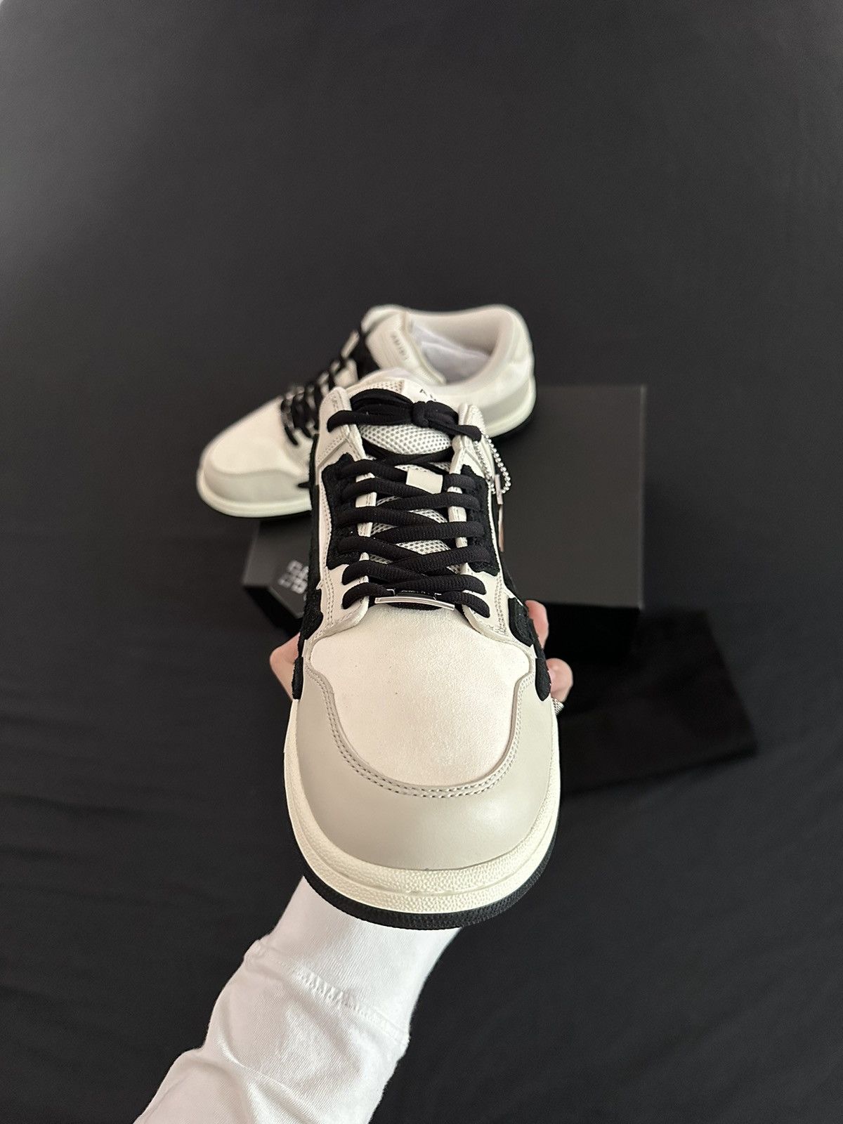 Amiri Amiri Beige Skel Low Top Sneakers Size US 14 / EU 47 - 7 Thumbnail