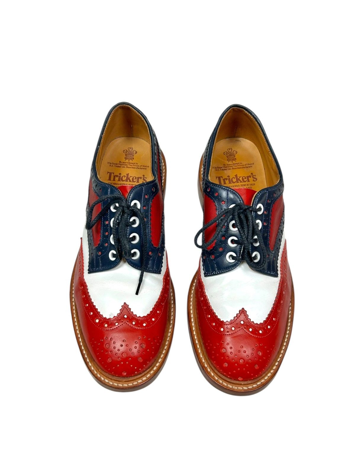 Tricker's Rare Vintage UK Trickers Multi-colour Derby Brogues shoes Size US 10 / EU 43 - 2 Thumbnail
