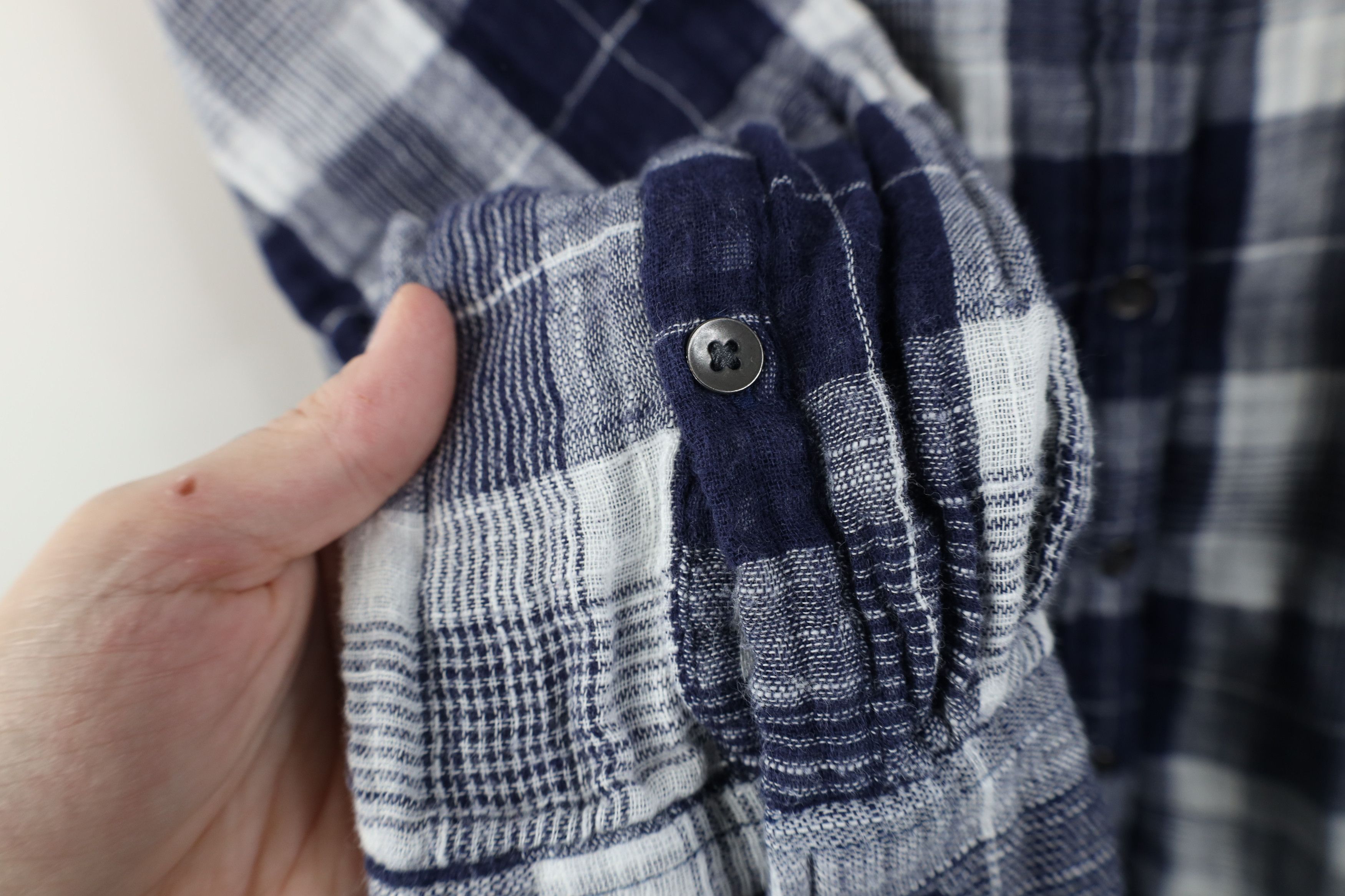 J.Crew J Crew Gauzy Cotton Knit Collared Button Shirt Blue Plaid Size M / US 6-8 / IT 42-44 - 5 Thumbnail