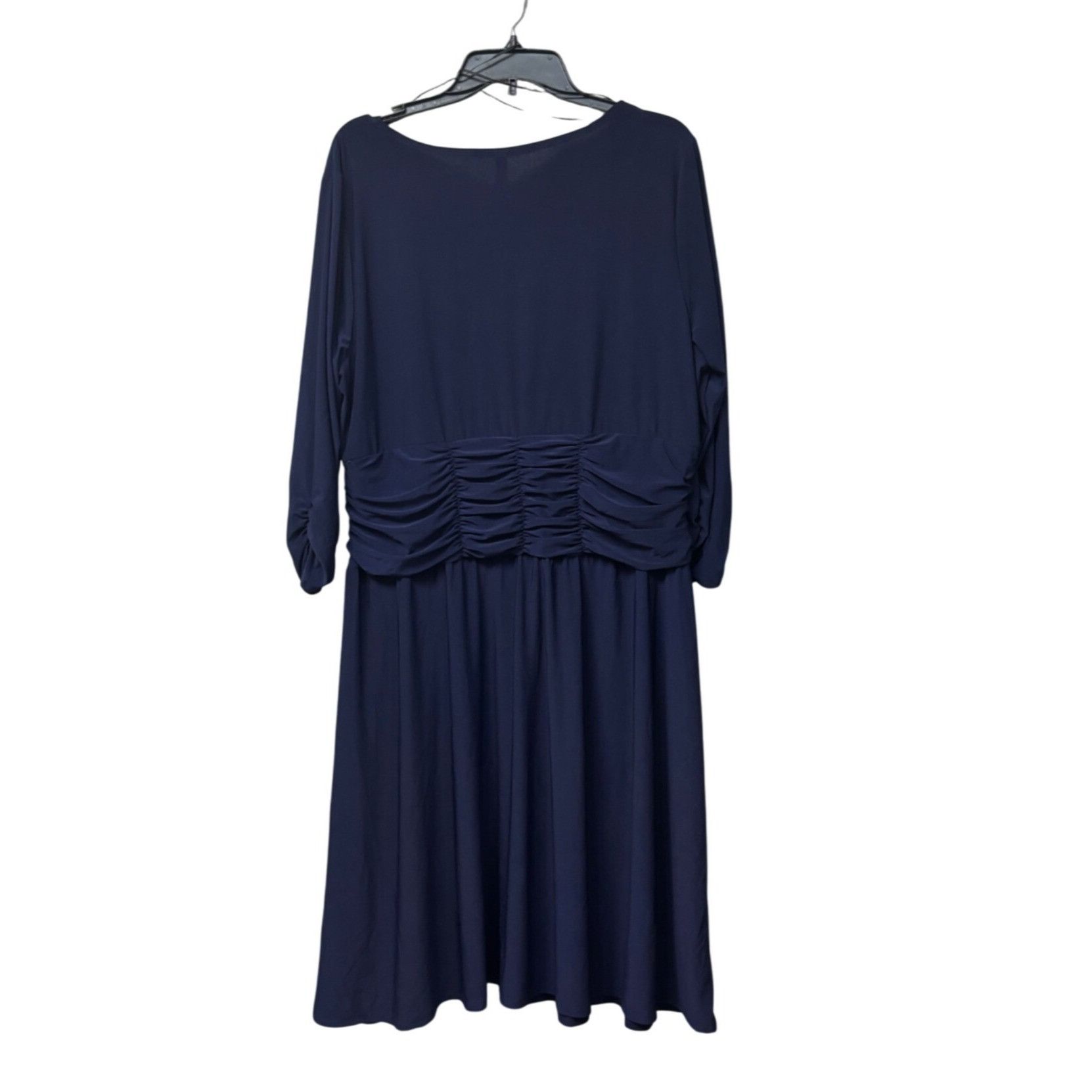 Other NY Collection Plus Size Ruched A-line Dress, Navy, Sz. 2X Size ONE SIZE - 5 Thumbnail