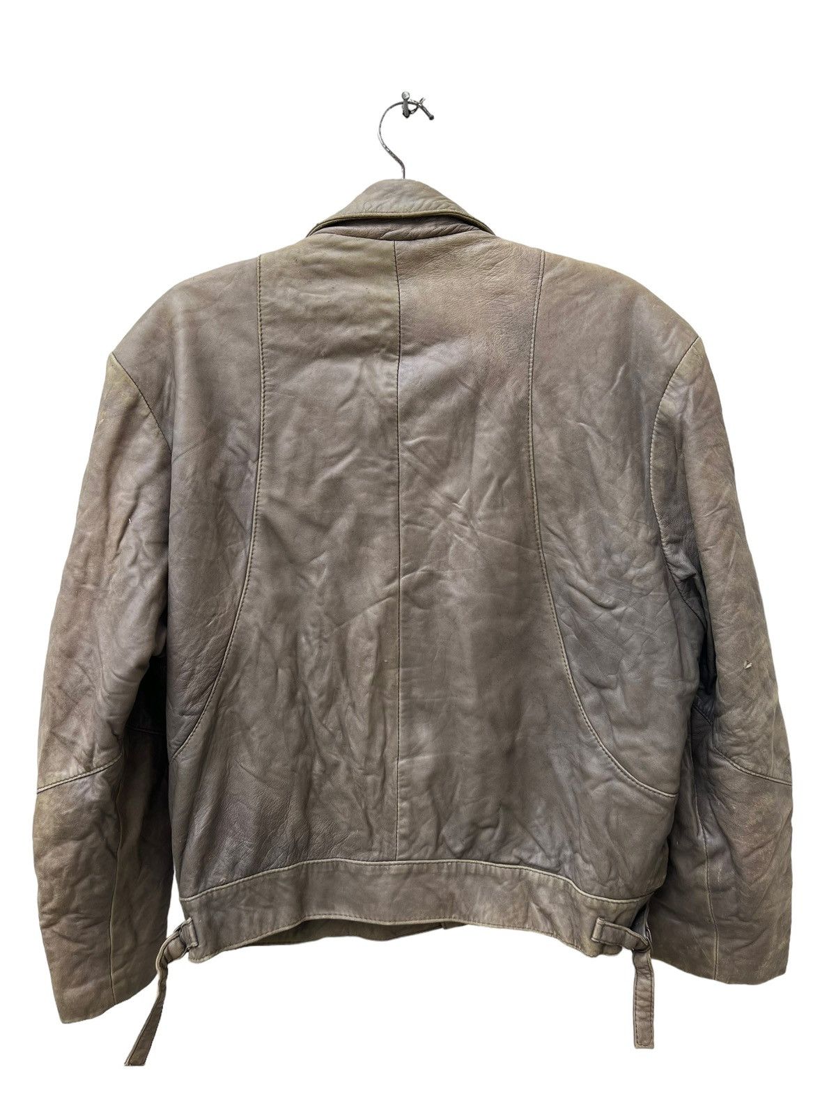 Leather Vintage Trashed Oliver Strelli Leather Jacket Size US XL / EU 56 / 4 - 15 Thumbnail