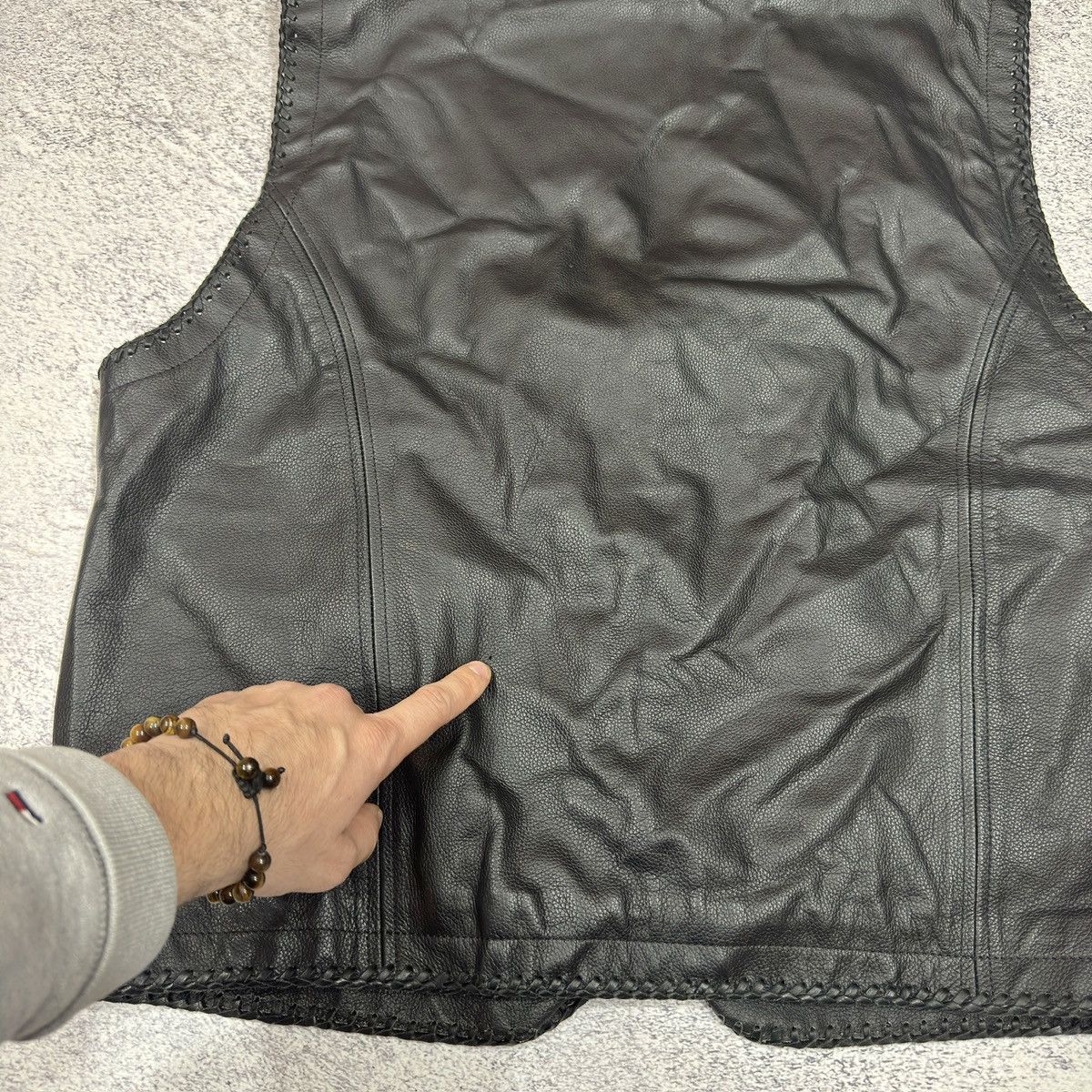 Designer × Leather X-Treme Anarchy Black Leather Vest XL size Size US XL / EU 56 / 4 - 8 Thumbnail