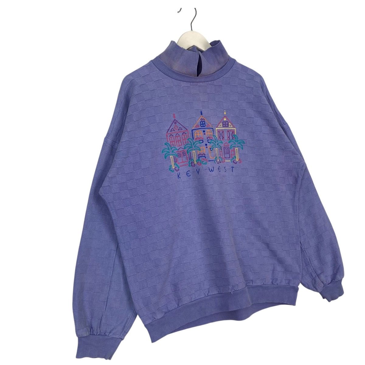 Designer × Vintage Vintage Crazy Shirt Embroidered Sweatshirt Purple Size L / US 10 / IT 46 - 3 Thumbnail