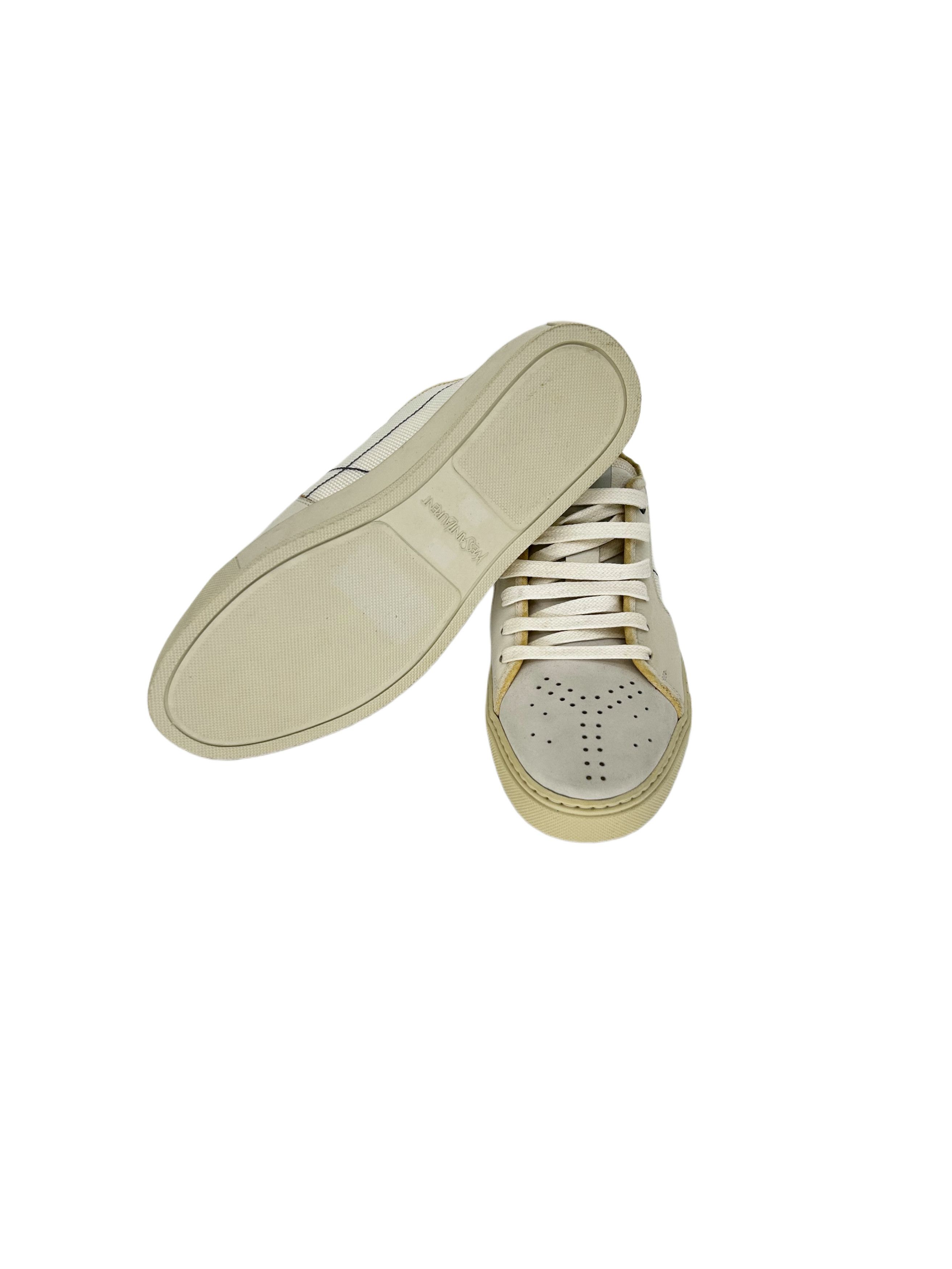 Yves Saint Laurent Yves Saint Laurent White Leather / Canvas Trainers Size US 6 / EU 39 - 5 Thumbnail