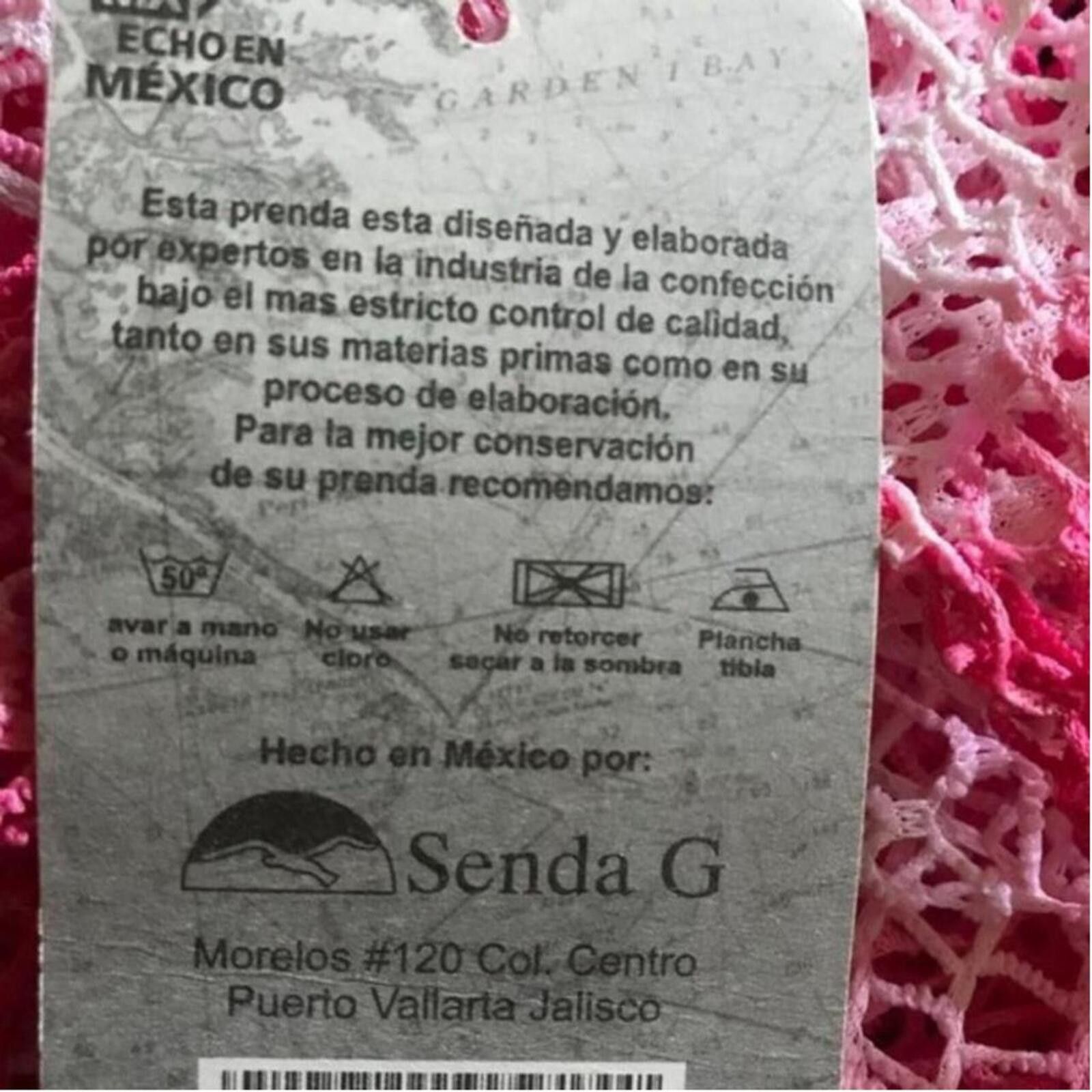 Other Senda G Pink and White Crochet Cover-Up Tunic Dress Size ONE SIZE - 6 Thumbnail