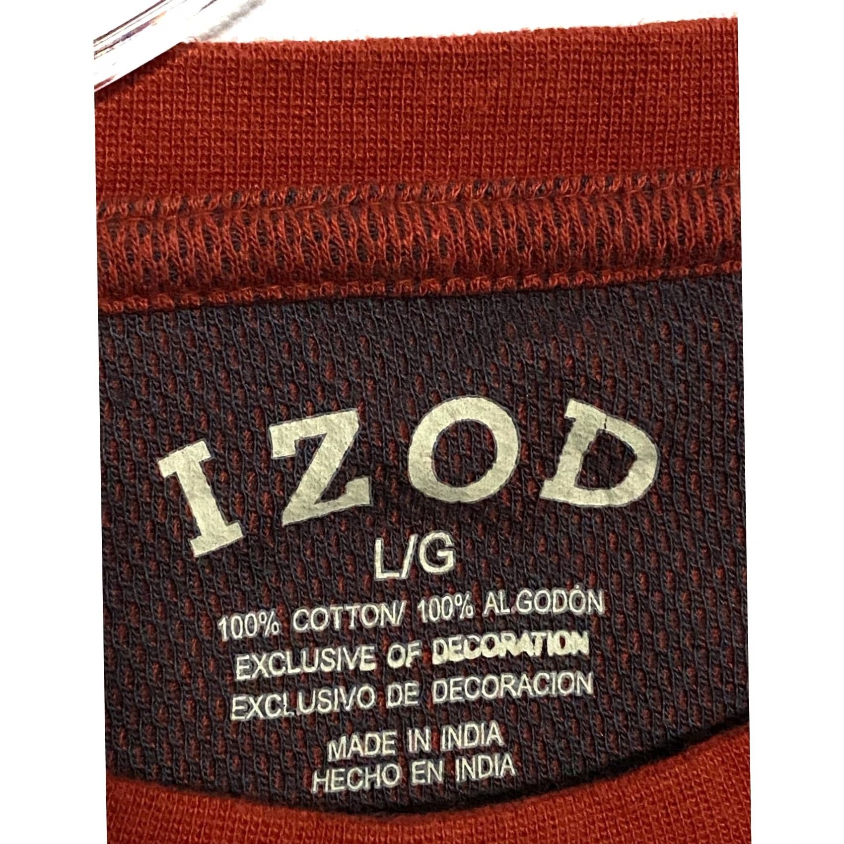 Izod Izod Thermal Waffle Knit Shirt Mens L Neutral Grunge Gorpcore Minimalist Layers Size US L / EU 52-54 / 3 - 6 Thumbnail
