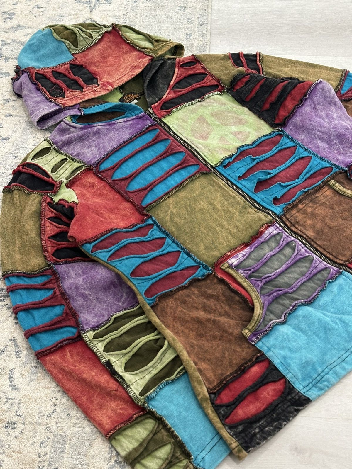 Rising Sun & Co. Rising International Multi-coloured Patchwork Zip Hoodie Art Size M / US 6-8 / IT 42-44 - 5 Thumbnail