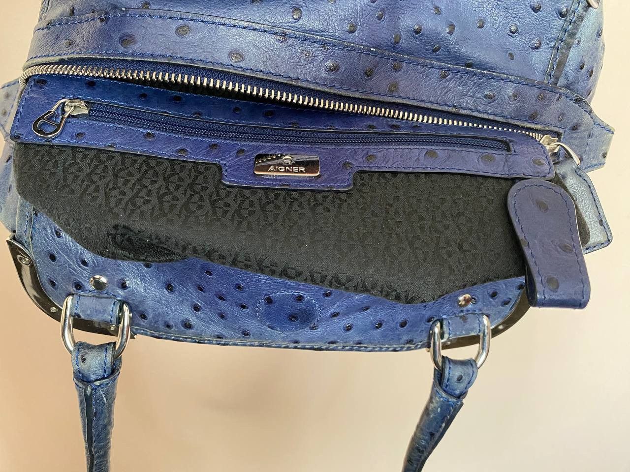 Etienne Aigner Etienne Aigner Shoulder Bags Blue ostrich leather Size ONE SIZE - 10 Thumbnail