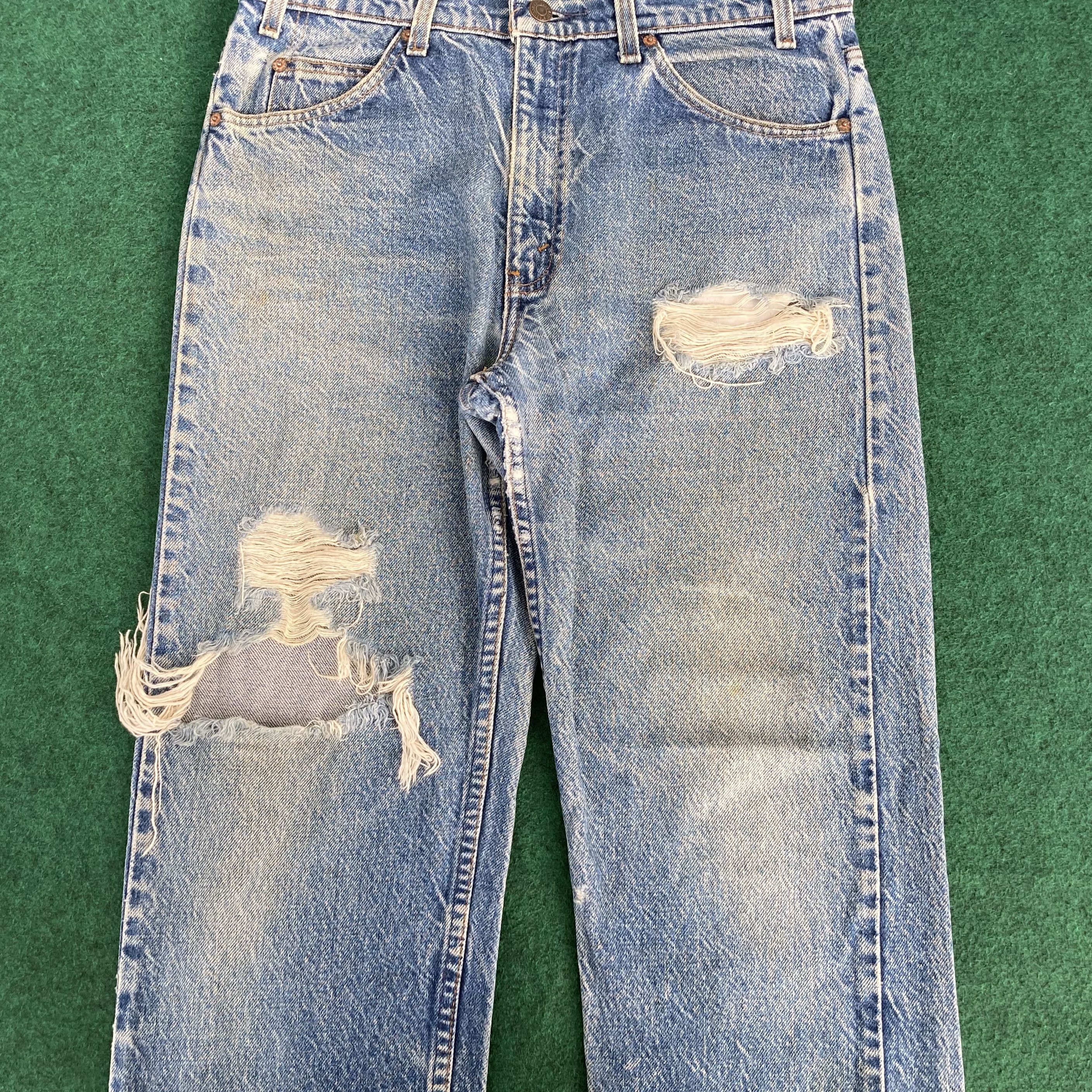 Levi's × Vintage Vtg Levis 505 Distressed Ripped 90s Punk Grunge Jeans Size US 32 / EU 48 - 5 Thumbnail