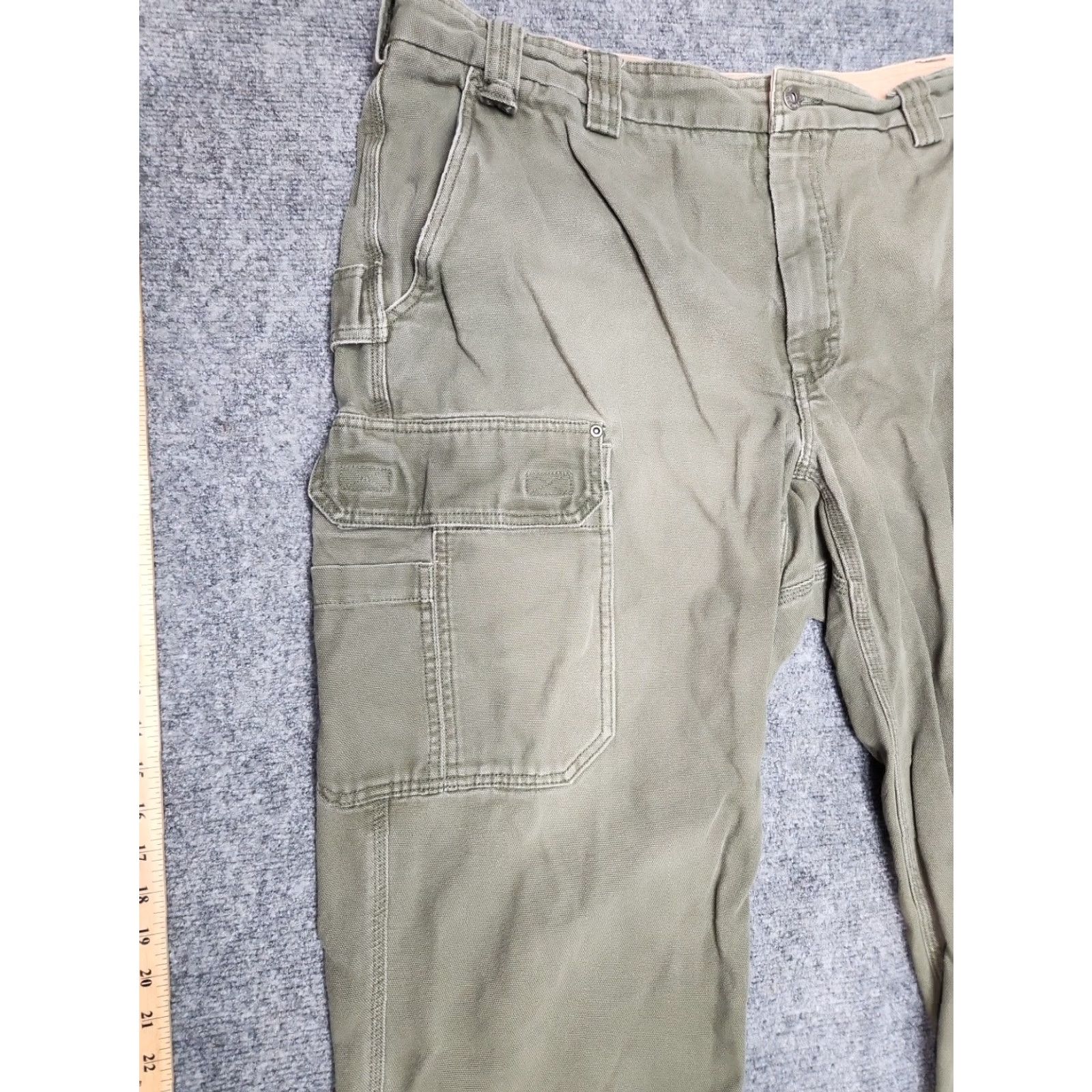 Vintage Duluth Fire Hose Canvas Pants Sz 44x32 Cargo Relax Fit Utility Pants Mens Cargo Pocket Green Cotton Flat Front Straight Relaxed Workwear Vintage: No Size US 44 / EU 60 - 2 Thumbnail