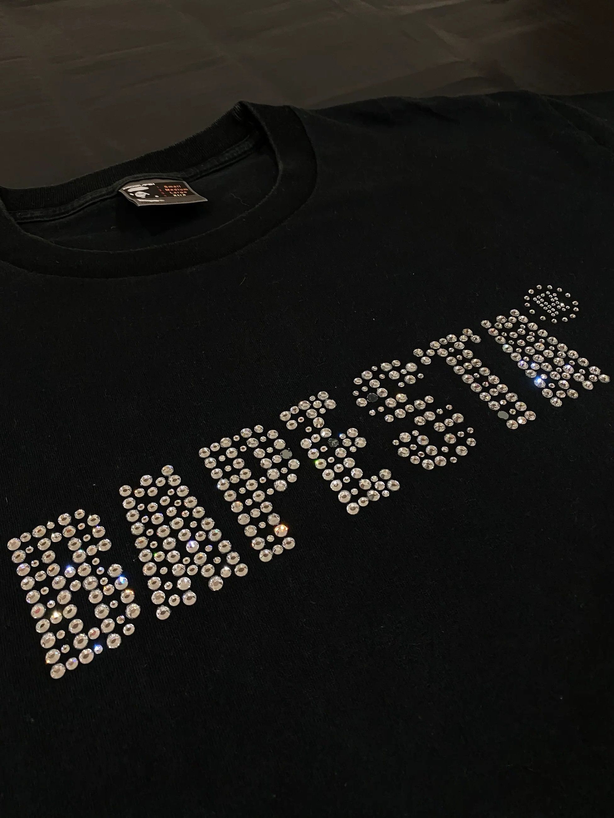 image of Rhinestone Bapesta Tee in Black, Men's (Size XL)
