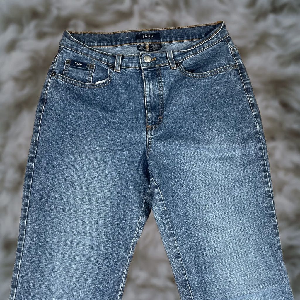 Izod IZOD Jeans Womens 8 Straight Leg High Rise Blue Denim Cotton Spandex Size 30" / US 8 / IT 44 - 1 Thumbnail