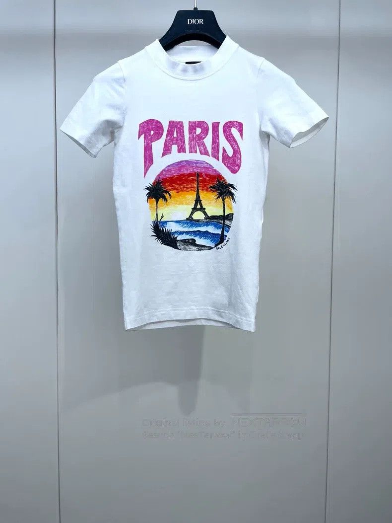 Balenciaga Balenciaga Vacation Style PARIS Slim Fit Small Size T-Shir Size XS / US 0-2 / IT 36-38 - 1 Thumbnail