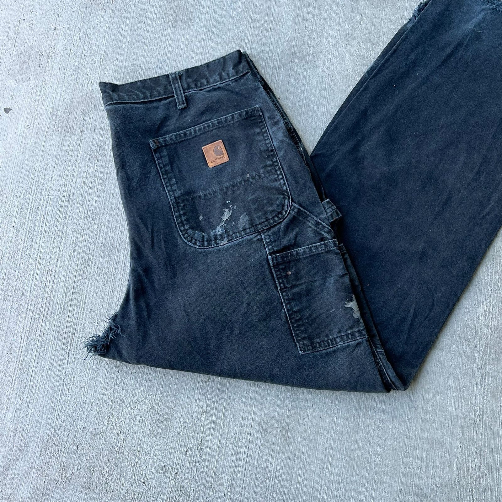 Carhartt × Vintage Carhartt faded black work wear carpenter pants Size US 36 / EU 52 - 2 Thumbnail