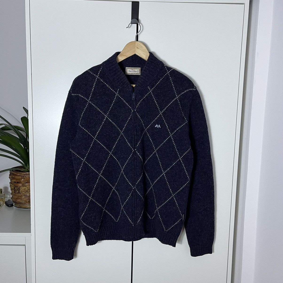 Burberry Vintage Thomas Burberry Wool Argyle Cardigan Sweater Luxury Size US L / EU 52-54 / 3 - 1 Thumbnail