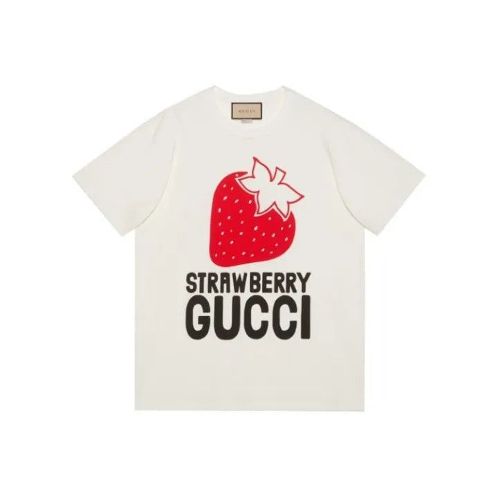 Gucci Gucci Strawberry Graphic Cotton T-Shirt for Women-2507 Size S / US 4 / IT 40 - 1 Thumbnail