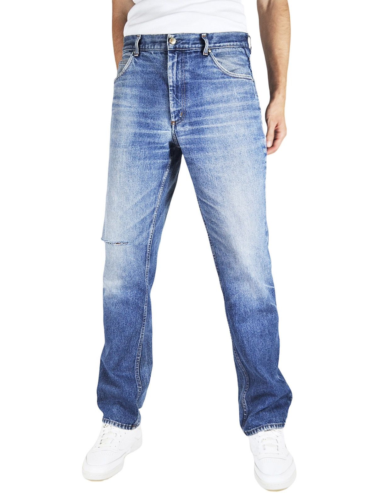 Valentino 90s Vintage Valentino Straight Distressed Blue Jeans Denim Size US 36 / EU 52 - 4 Thumbnail