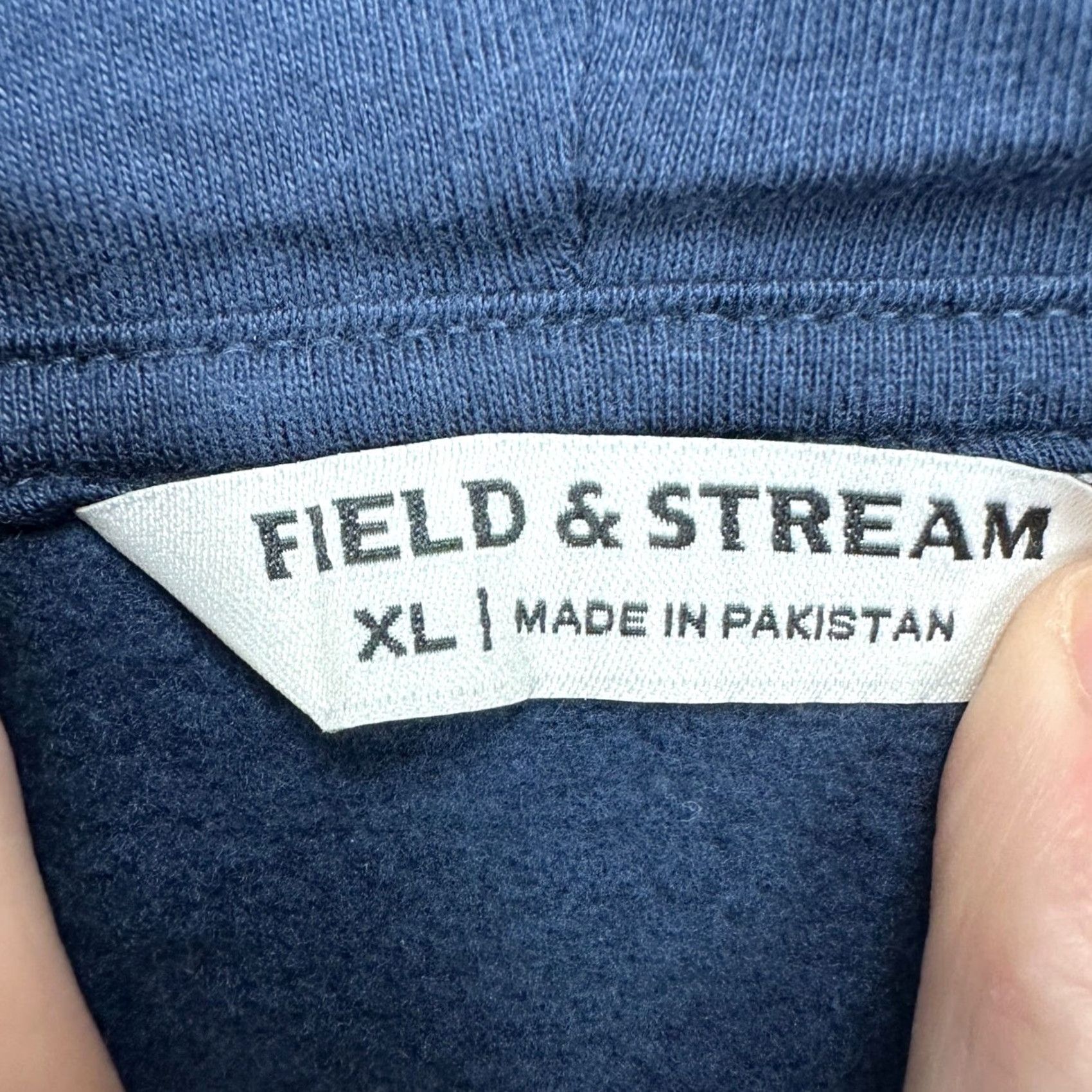 Vintage Field & Stream Mens Hoodie Sweatshirt XL Blue Eagle American Flag Drawstring NEW Size US XL / EU 56 / 4 - 4 Thumbnail