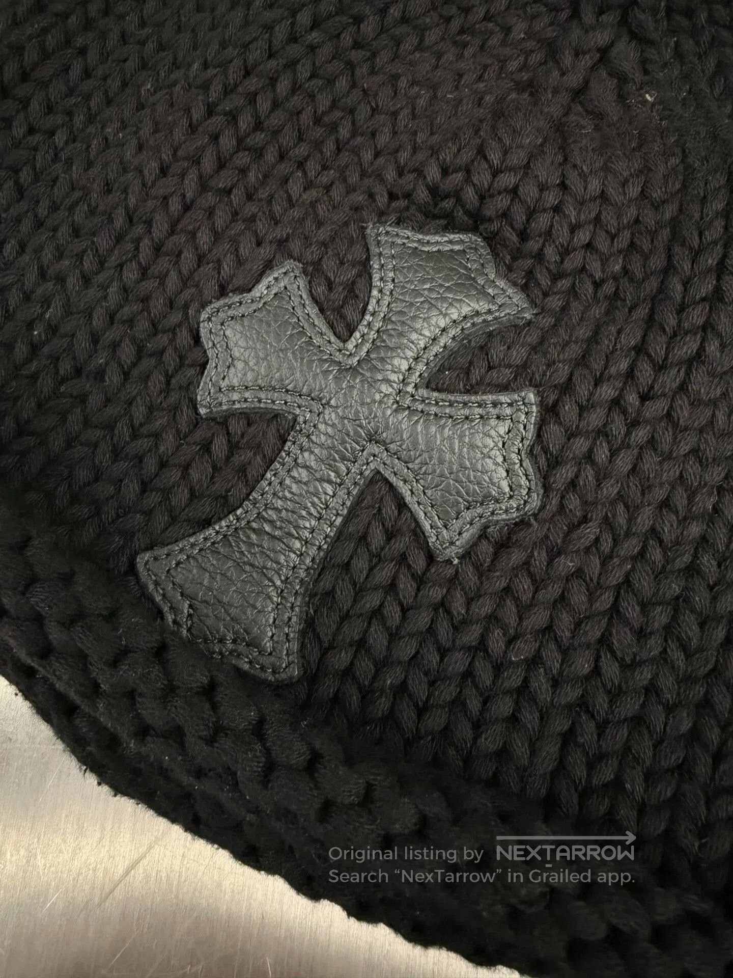 Chrome Hearts Chrome Hearts Black Rolled Edge Cross Beanie. Size ONE SIZE - 3 Thumbnail