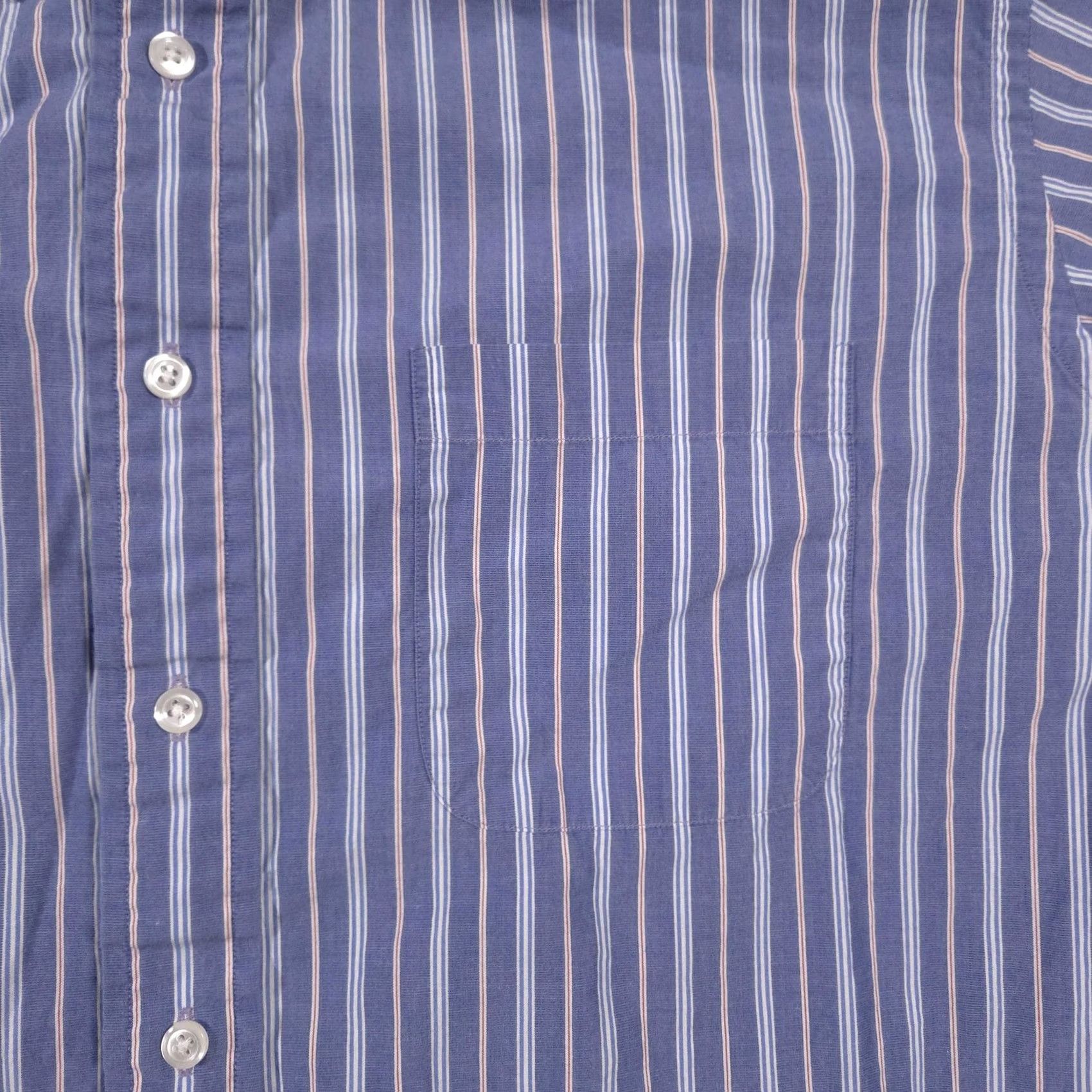 Lands' End VINTAGE Lands' End Shirt Mens 16-33 Blue Stripe Button-Down Cotton Long Sleeve Dress Shirt Mens Regular 16-33 Blue Stripe Dress Shirt Women? No. Size 42R - 5 Thumbnail