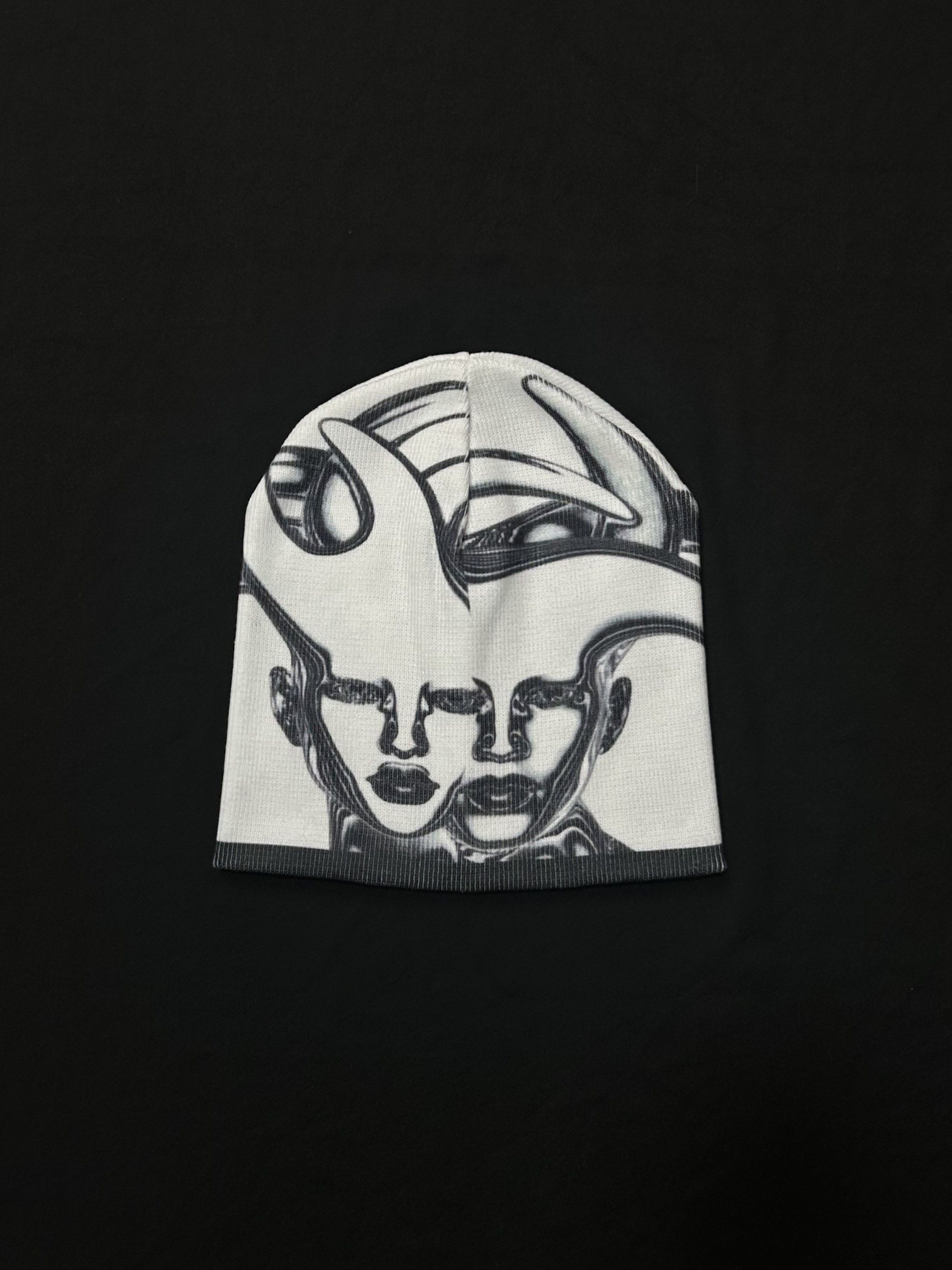 Japanese Brand Rare Bonnet Yev. SS23 Graphic No Cuff Knit Beanie Hat OS Size ONE SIZE - 1 Thumbnail