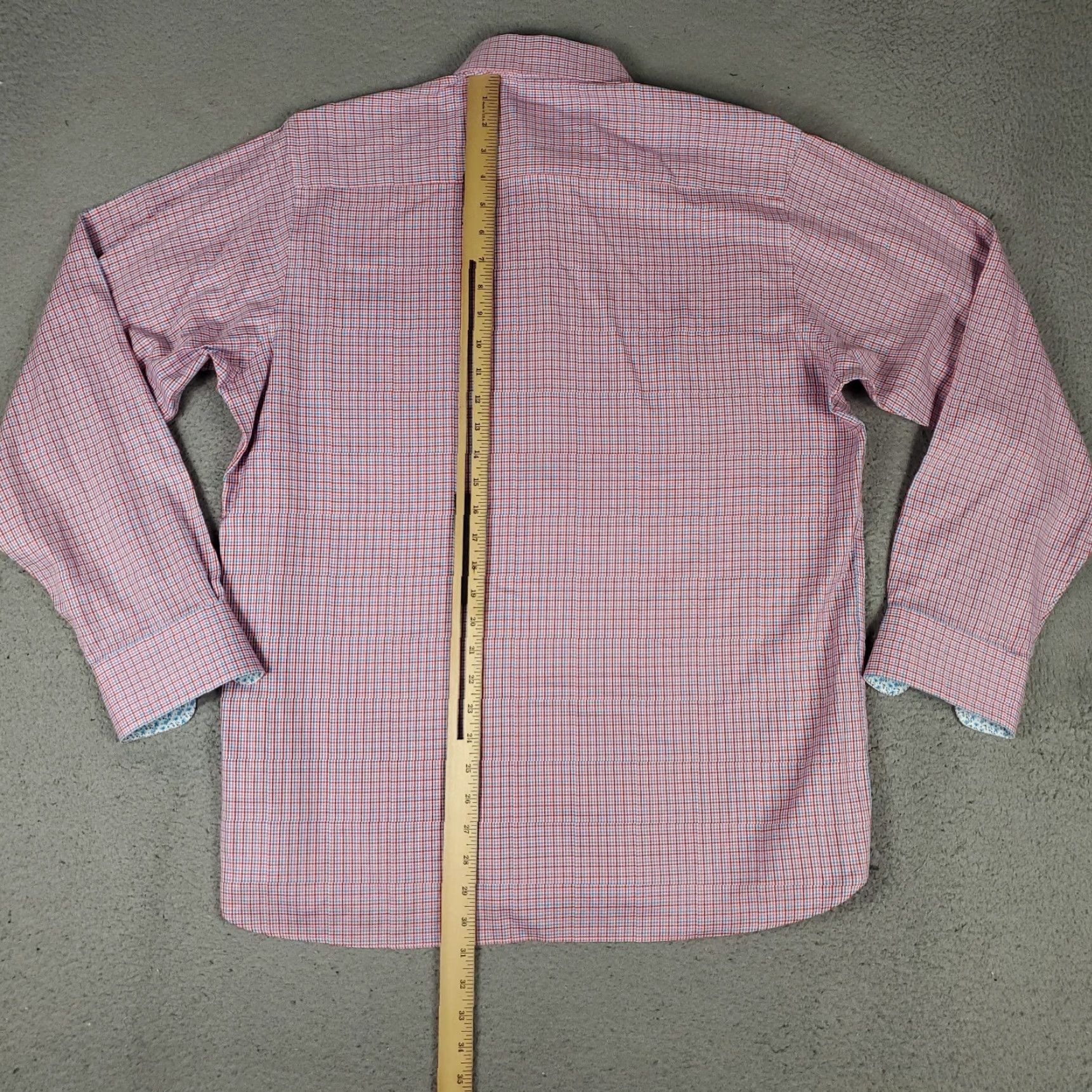 BUGATCHI Bugatchi Uomo Shirt Men M Red Plaid Classic Fit Button Up Long Sleeve Button-Up Casual Business Formal Workwear Mens Size US M / EU 48-50 / 2 - 3 Thumbnail