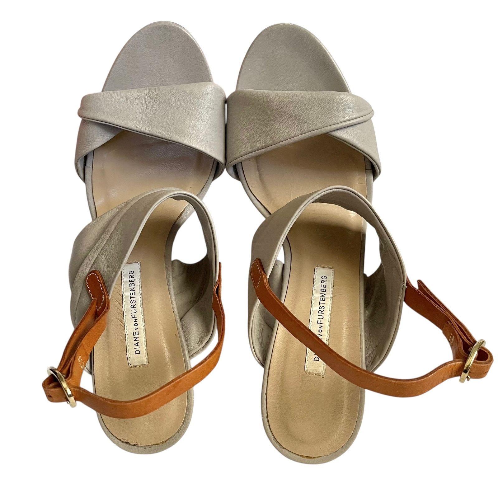 Diane von Furstenberg Diane Von Furstenberg Jacey Leather Slingback Sandals Heels Size US 7 / IT 37 - 4 Thumbnail
