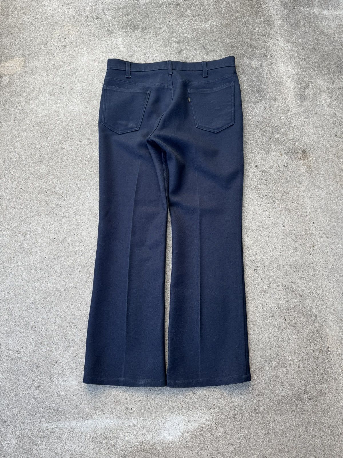 Levi's Vtg 70’s Levi’s 517 Flare Bootcut Polyester Navy Pants 35x30 Size US 35 - 3 Thumbnail
