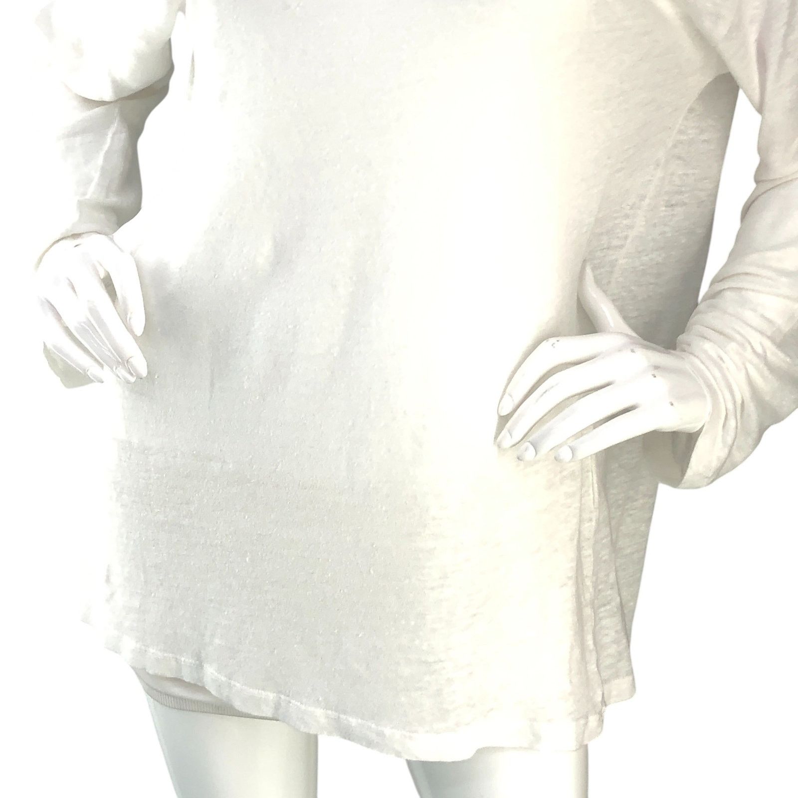 Iro IRO Paris Size S Tunic Top Cowl Neck Long Sleeve Linen White Size S / US 4 / IT 40 - 3 Thumbnail