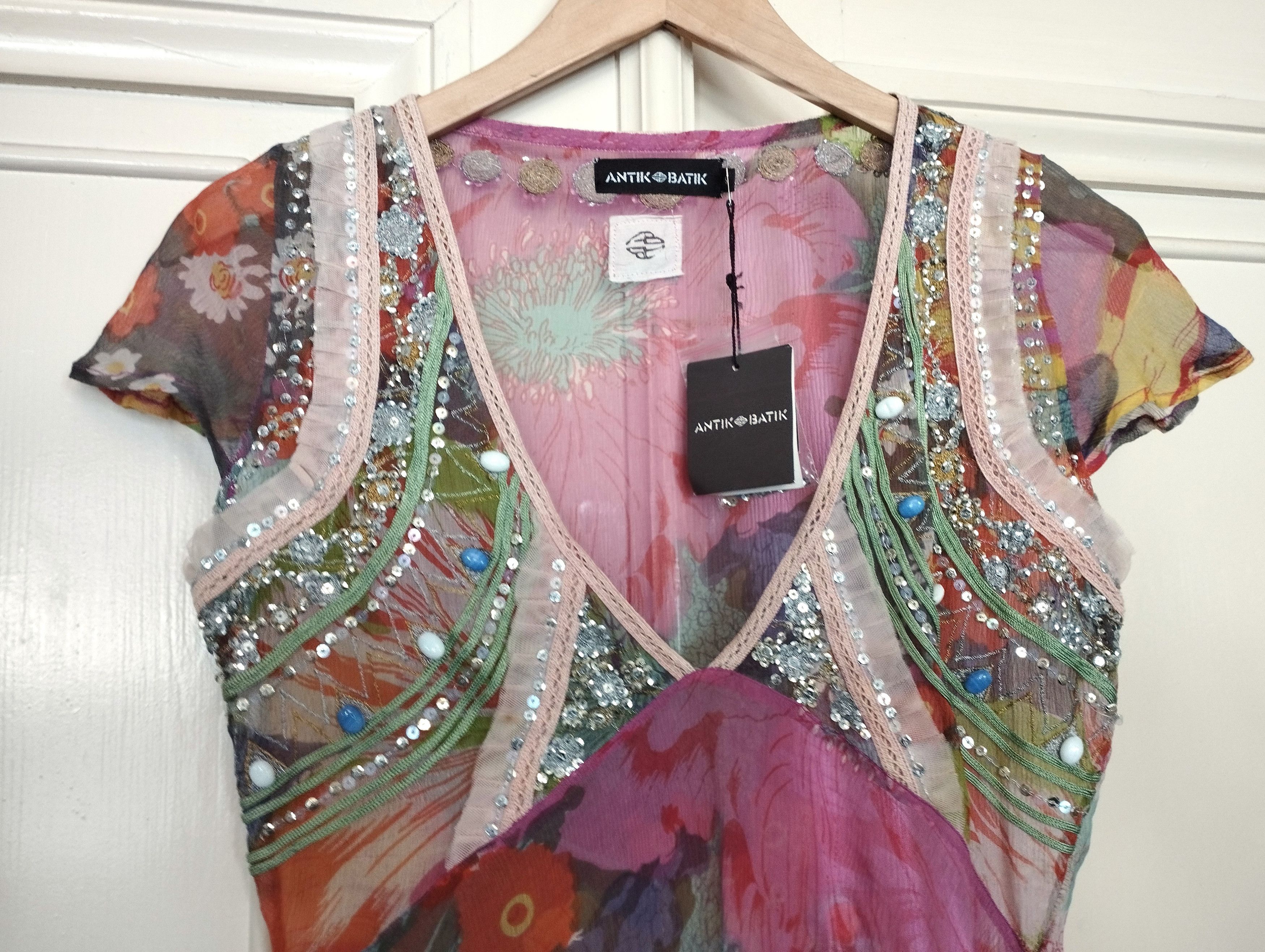 Antik Batik Antik Batik Robe Voile de Soie Rose Cocktail TS 36 Size S / US 4 / IT 40 - 4 Thumbnail