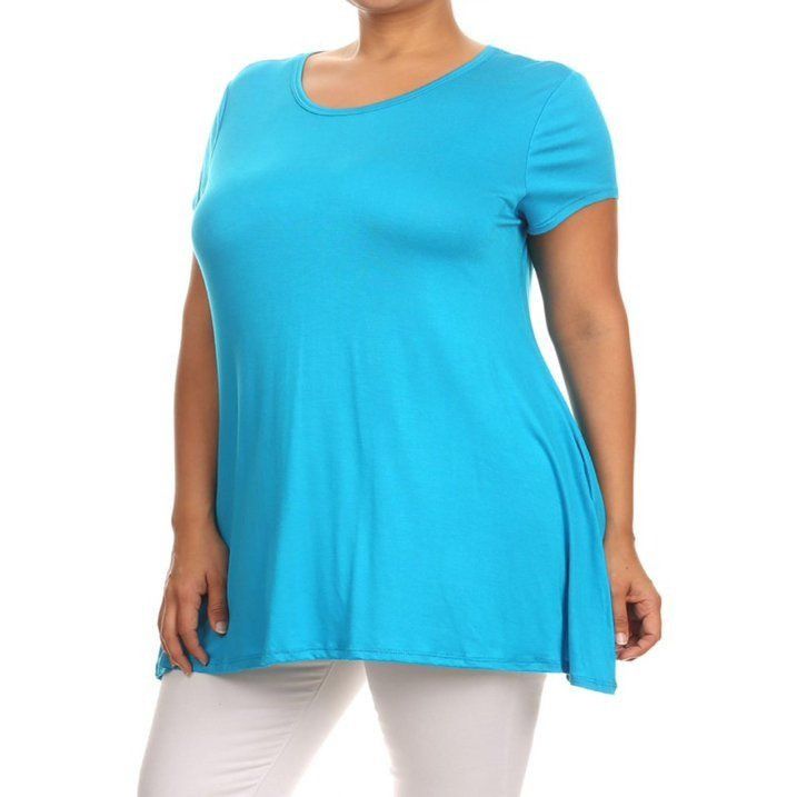 Other Women's Plus Size Turquoise Tunic Top With Pockets Scoop Nec Size 3XL / US 20-22 - 3 Thumbnail