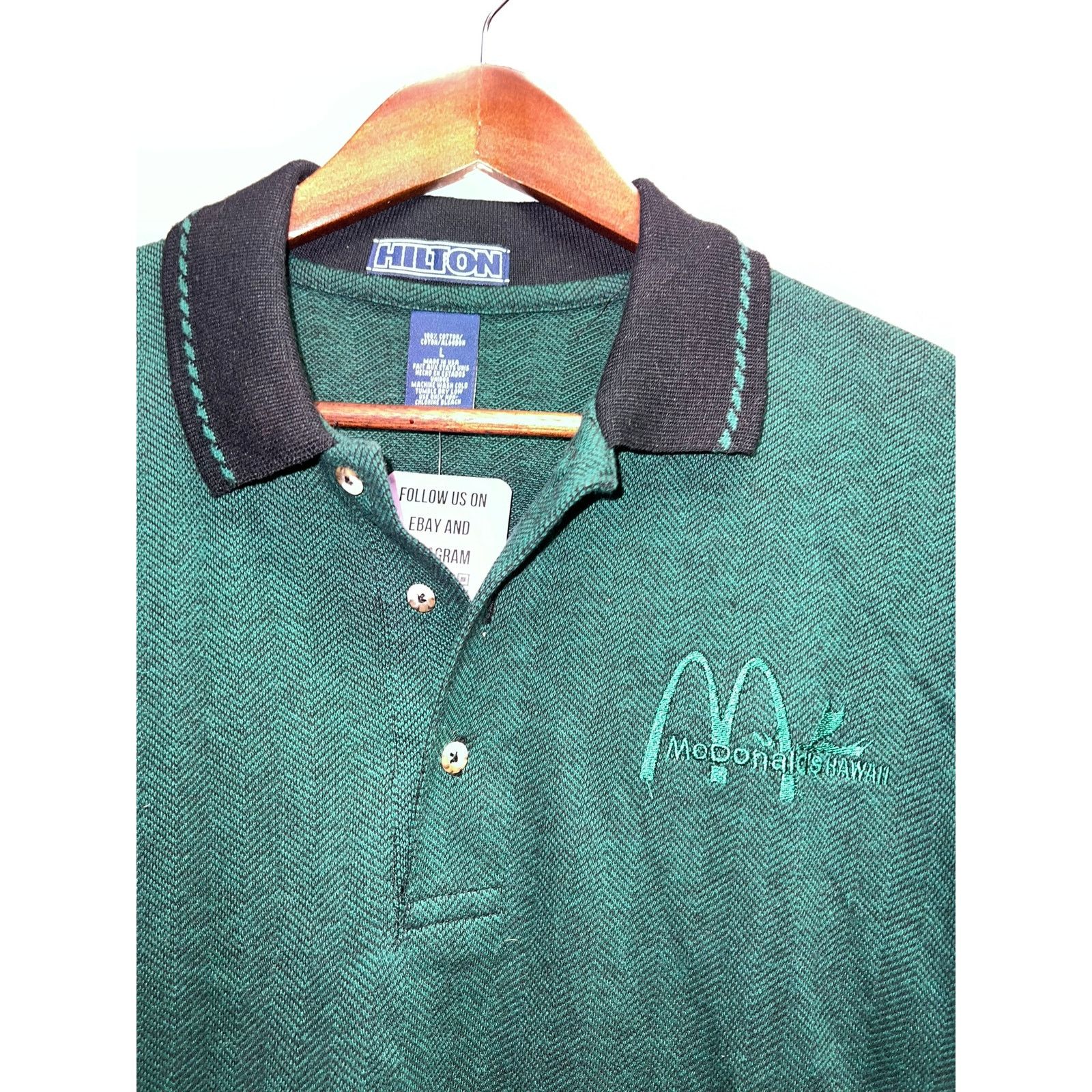 Vintage Vintage Mcdonalds Hawaii Polo Shirt Hilton Airlines Tee 90s Size US L / EU 52-54 / 3 - 2 Thumbnail