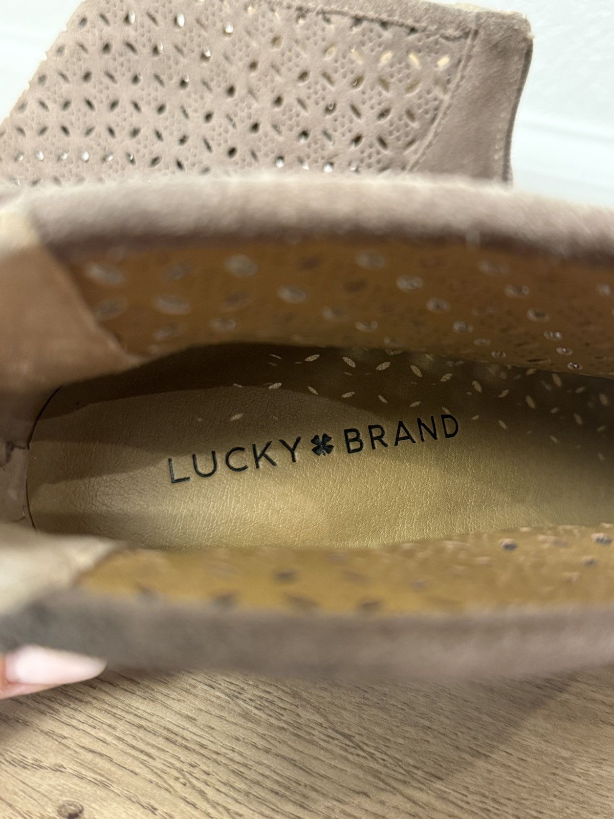 Lucky Brand Lucky Brand Bergyn perforated suede women’s tan boots Size US 6.5 / IT 36.5 - 2 Thumbnail