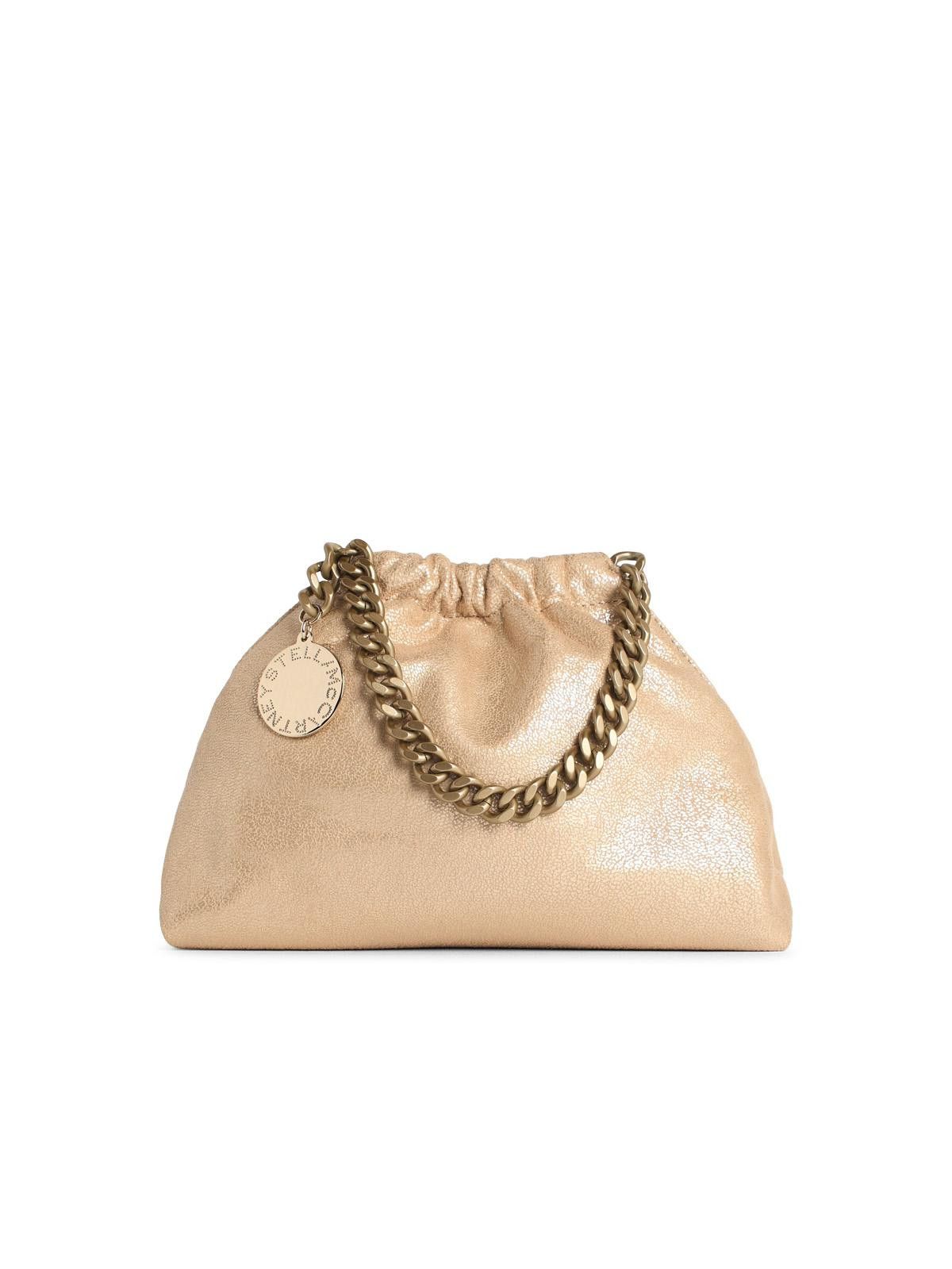 STELLA McCARTNEY Mini 'Falabella Coulisse' Bag In Gold 'Shaggy Deer'