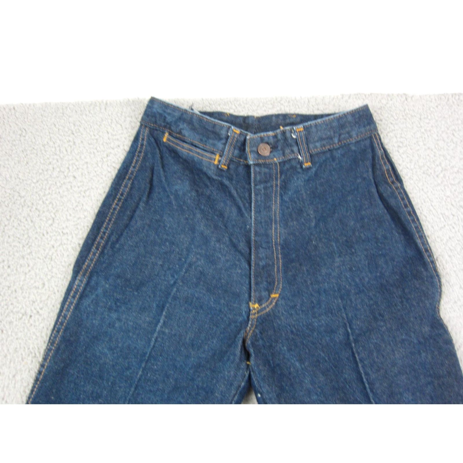 Denime VINTAGE d’Ogie Jeans Womens 11 26x34 Blue Denim Talon Zip 60s 70s Size 32" / US 10 / IT 46 - 7 Thumbnail