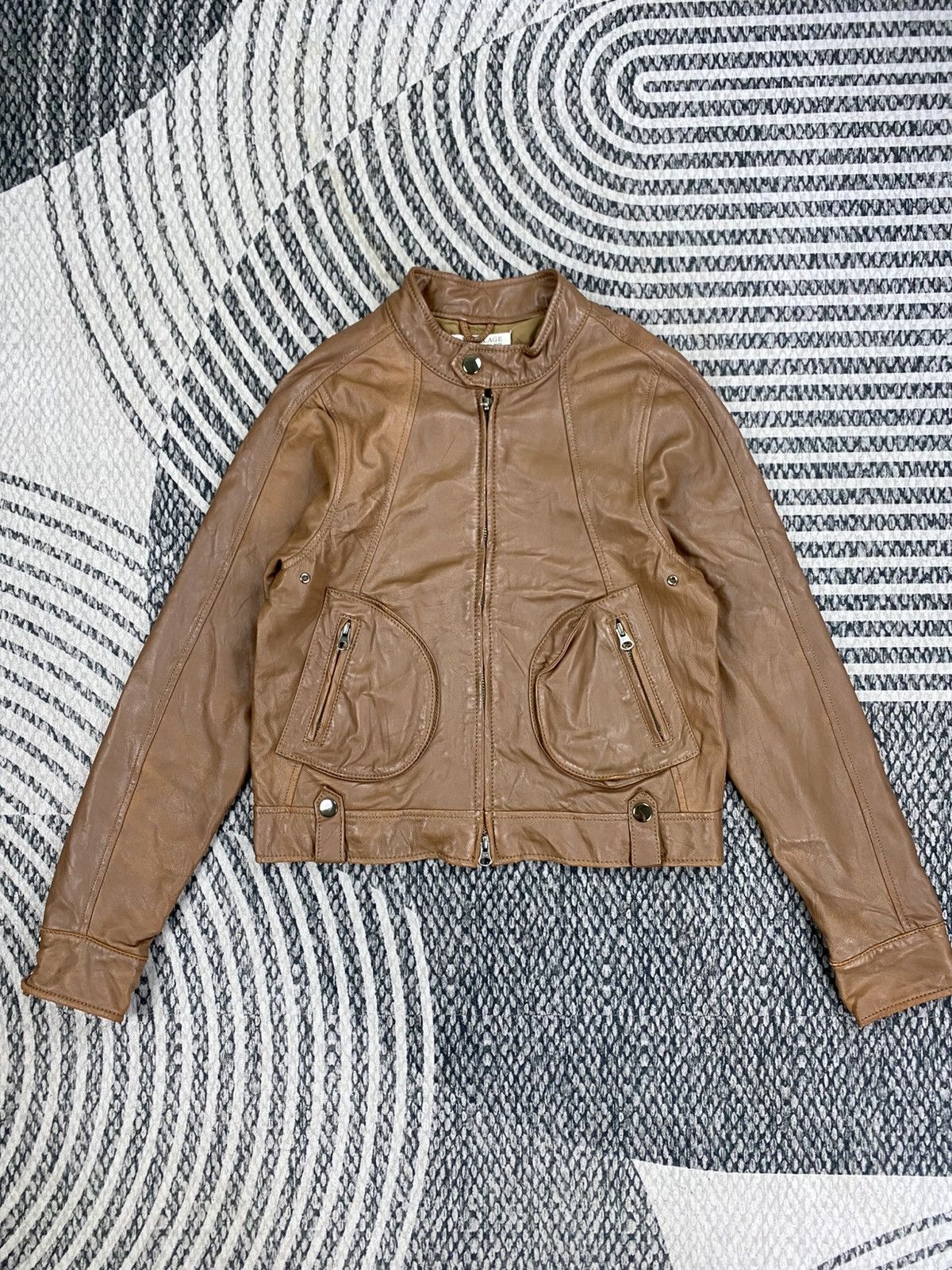 Japanese Brand Vtg Collage Gallardagalante Fulzipp Genuine Leather Jacket Size S / US 4 / IT 40 - 1 Thumbnail