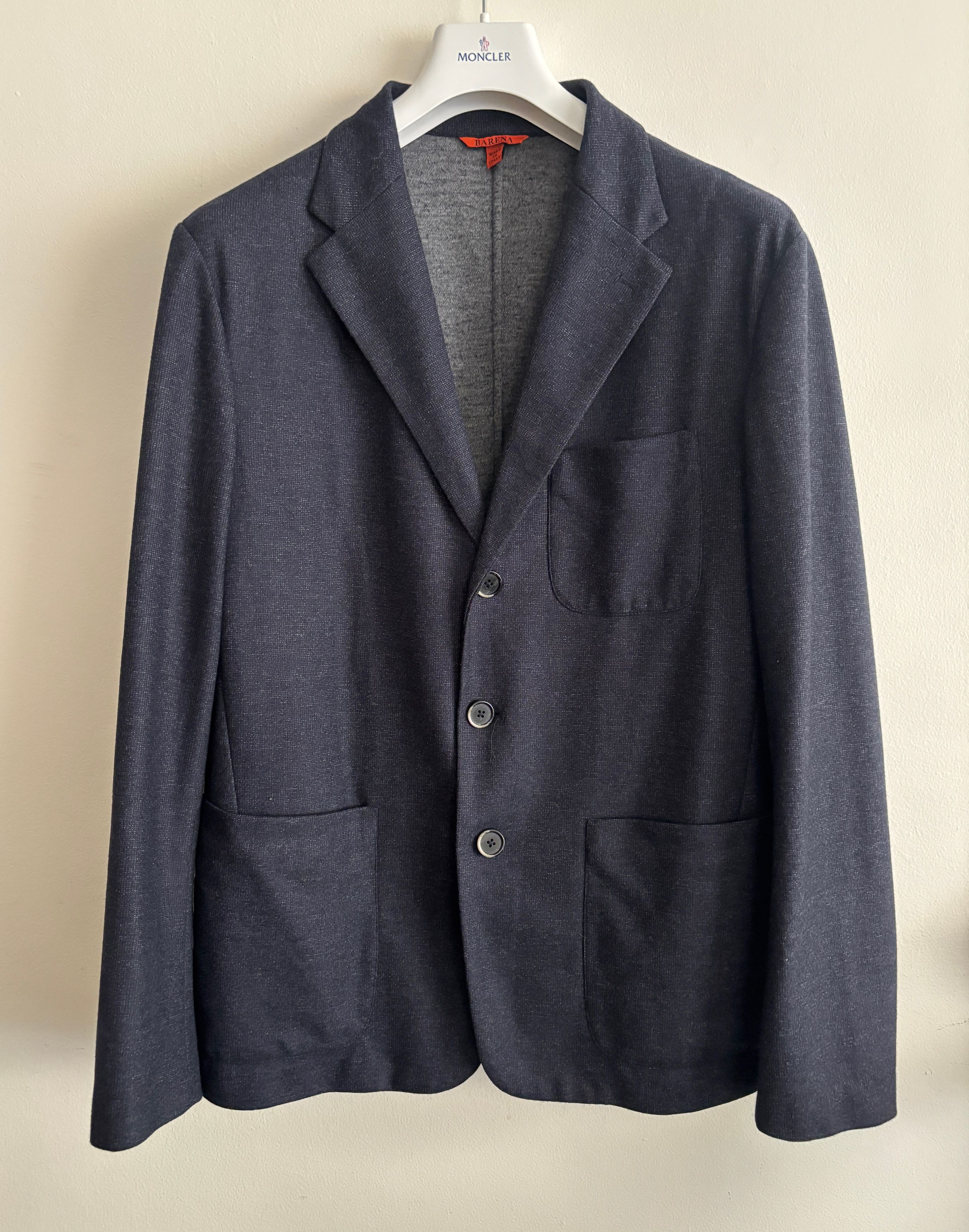Barena Monocle 3 roll 2 Unstructured Navy Wool Cashmere Sport Coat Size 44R - 1 Thumbnail