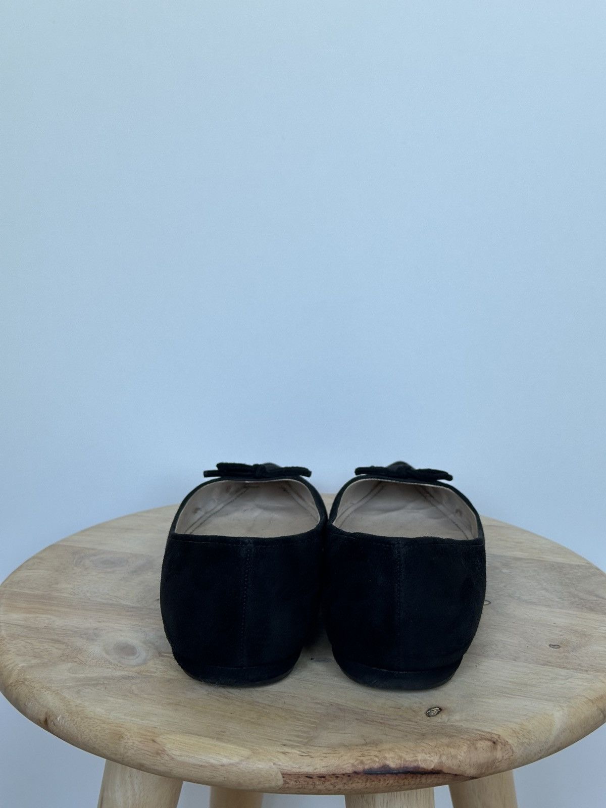 Prada Prada Black Suede Pointed Toe Ballet Flats With Metal Logo Size US 6 / IT 36 - 5 Thumbnail