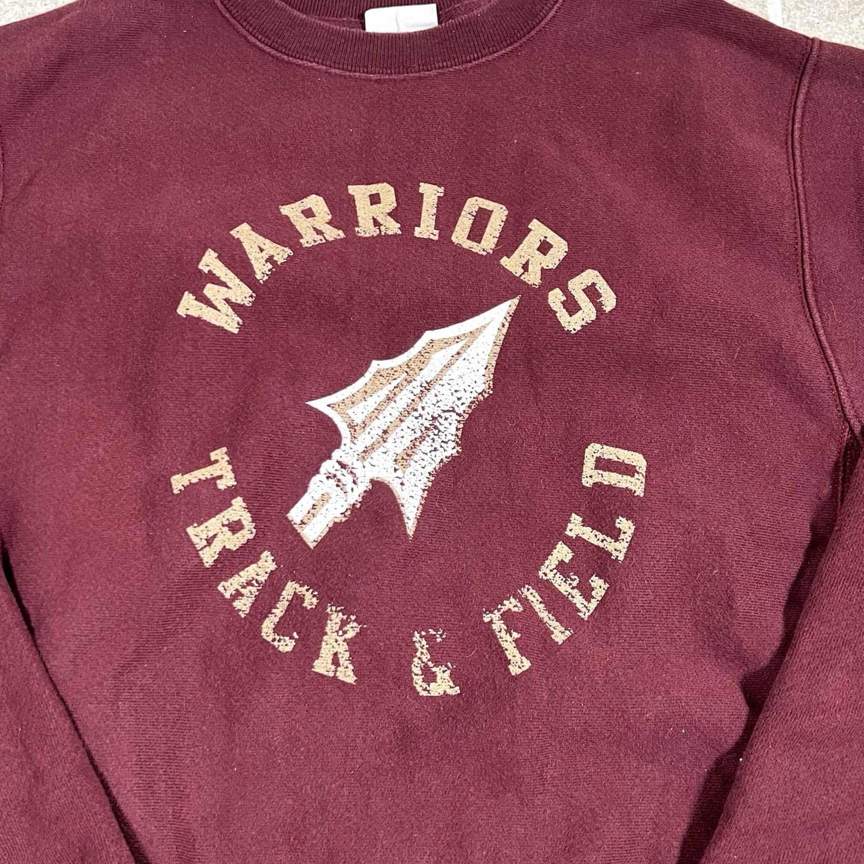 Champion VINTAGE Champion Sweatshirt Unisex Adults Small Red Warriors Track & Field Size S Pullover Sweatshirt Style Activewear Size S / US 4 / IT 40 - 2 Thumbnail