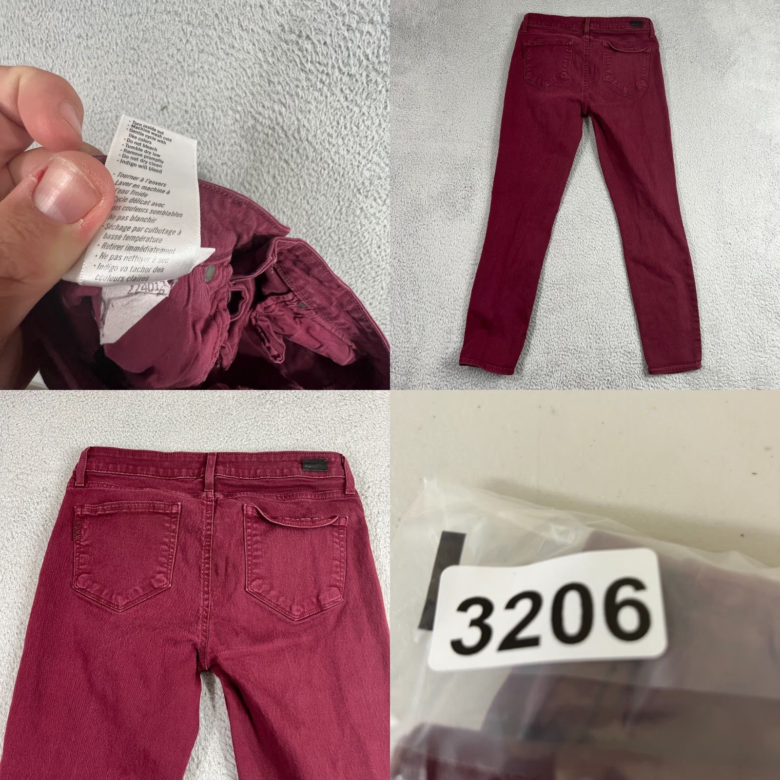 Paige VINTAGE Paige Jeans Womens 29 Verdugo Ankle Skinny Red Mid Rise Stretch Jeans Adult Regular 29 in Inseam 27 in Slim Womens Size 29" - 8 Thumbnail
