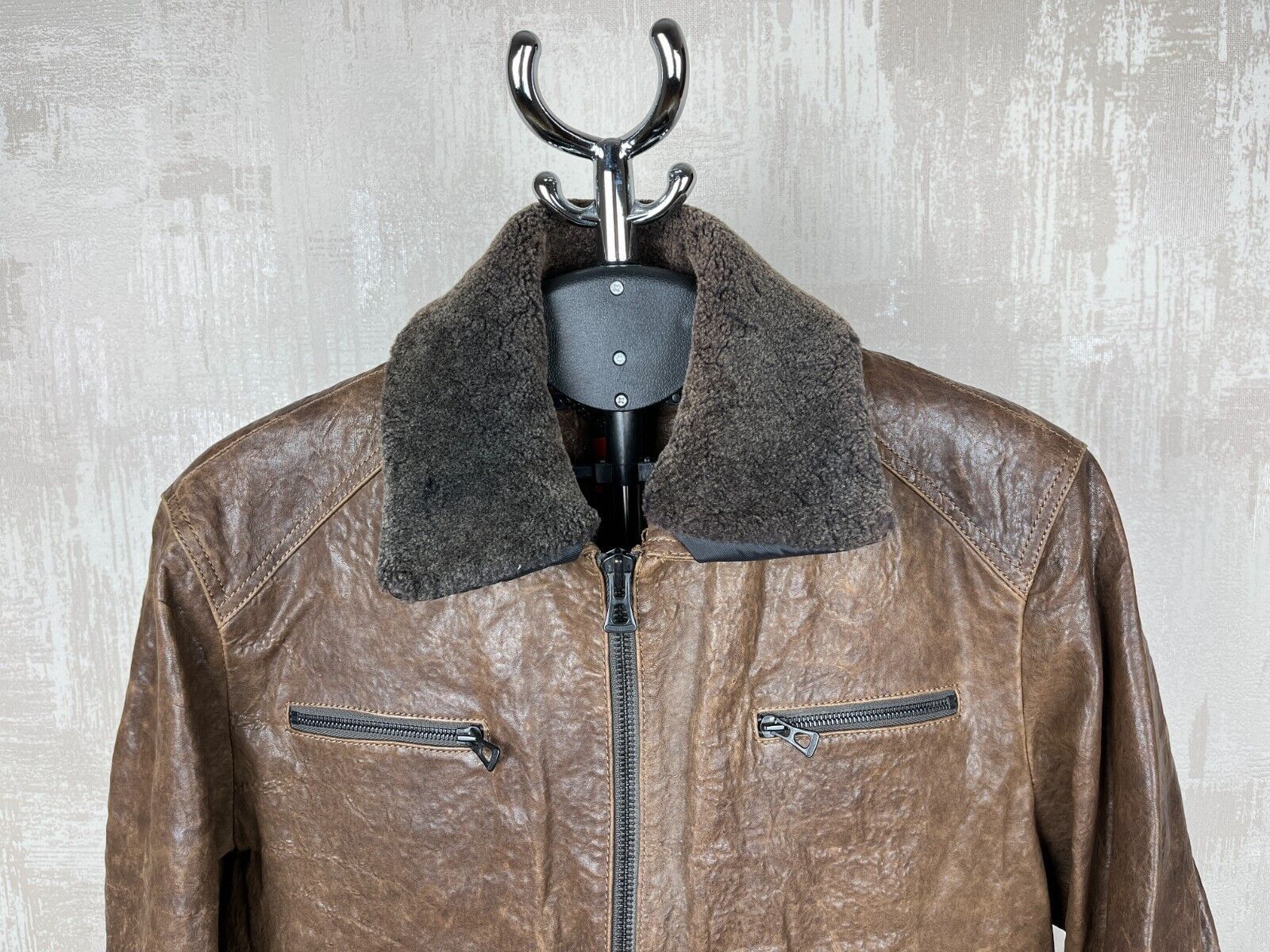 Hugo Boss Hugo Boss Orange Aviator Leather Bomber Jacket Distressed Size US M / EU 48-50 / 2 - 4 Thumbnail