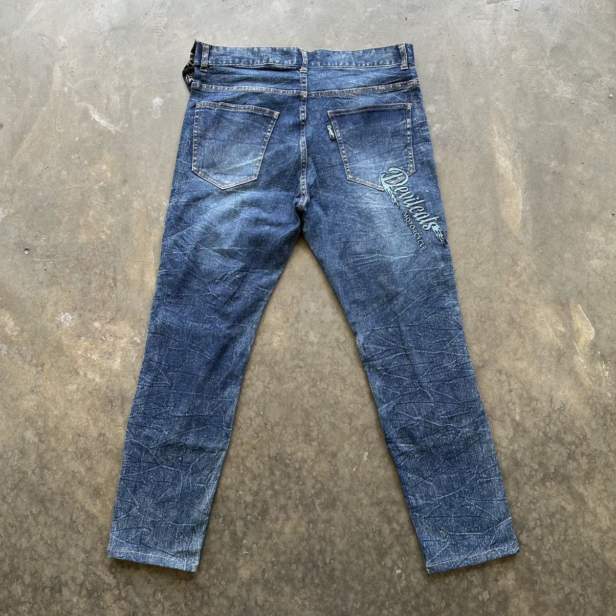 Japanese Brand Vintage Devilscats Distressed Denim Jean Pant W35 Size US 35 - 9 Thumbnail