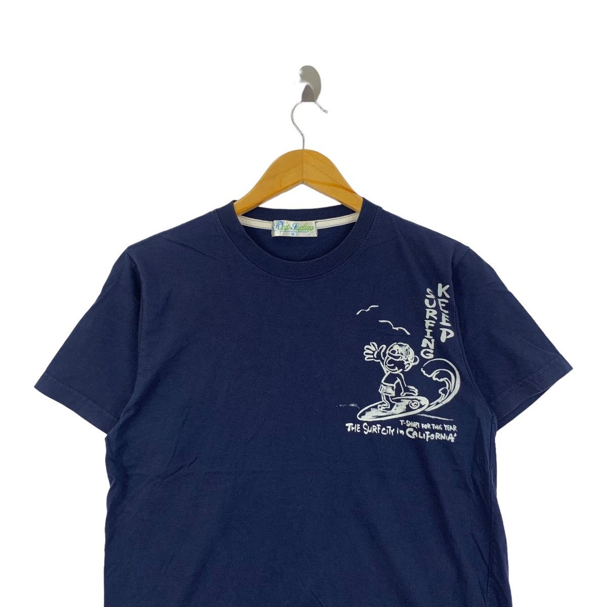 Vintage KEEP SURFING CALIFORNIA Surf City Cartoon Tee Shirt Top Size M / US 6-8 / IT 42-44 - 2 Thumbnail