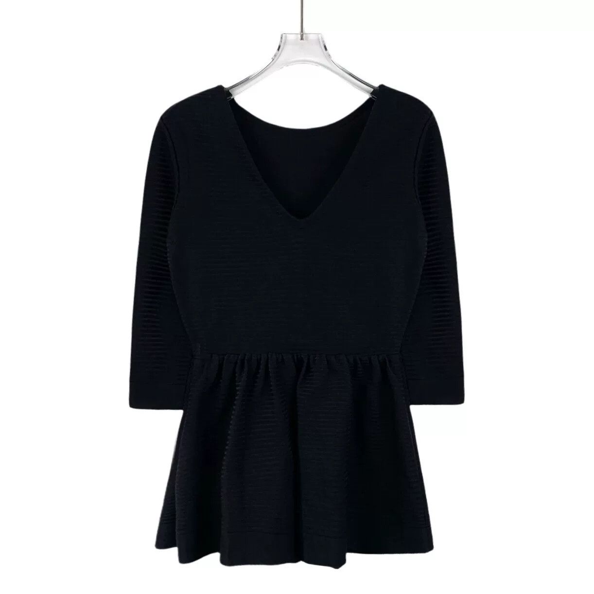 Dior black silk v-neck long sleeve dress Size US XS / EU 42 / 0 - 1 Thumbnail