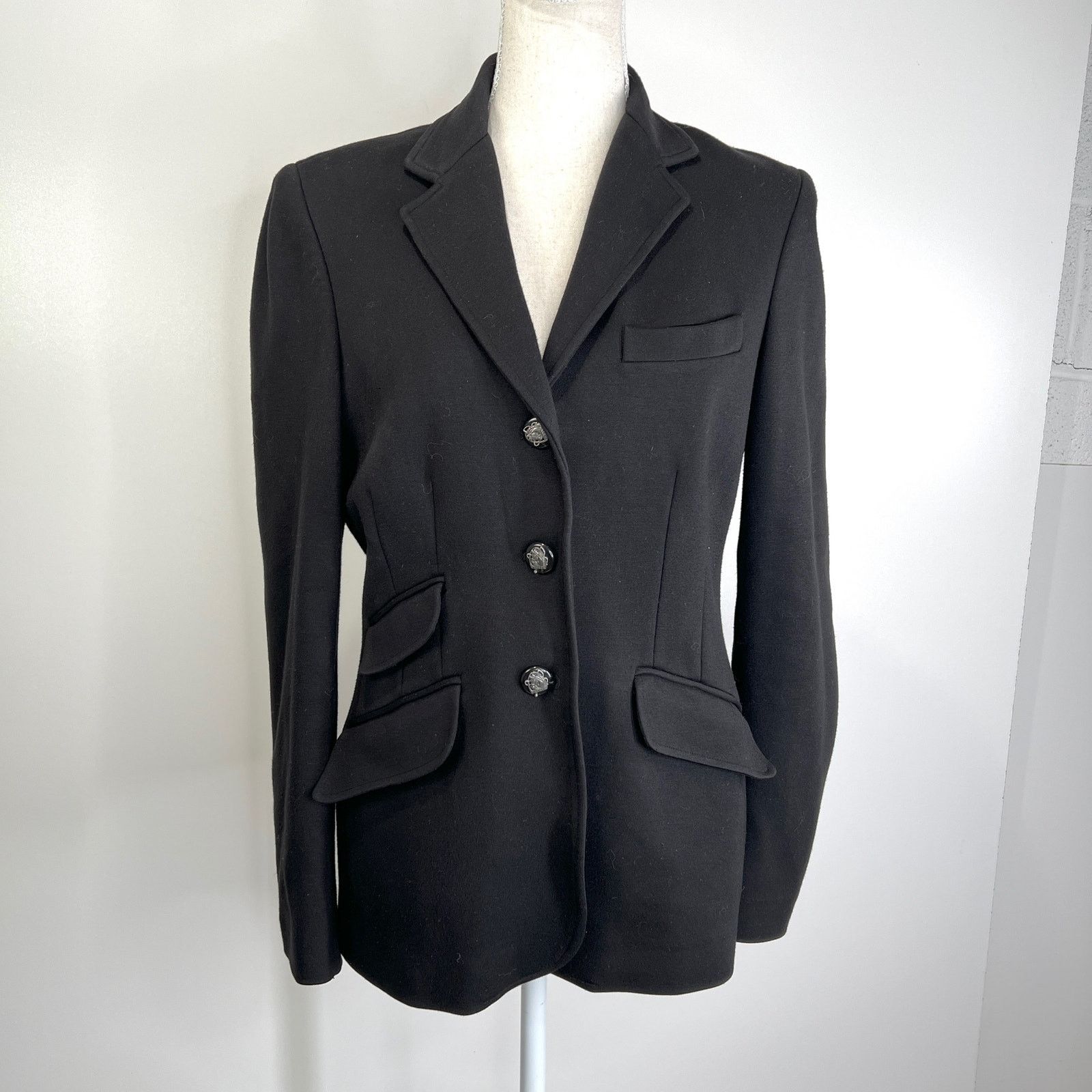 Lauren Ralph Lauren Lauren Ralph Lauren Ponte Knit Blazer Black Dark Romantic Size M / US 6-8 / IT 42-44 - 1 Thumbnail
