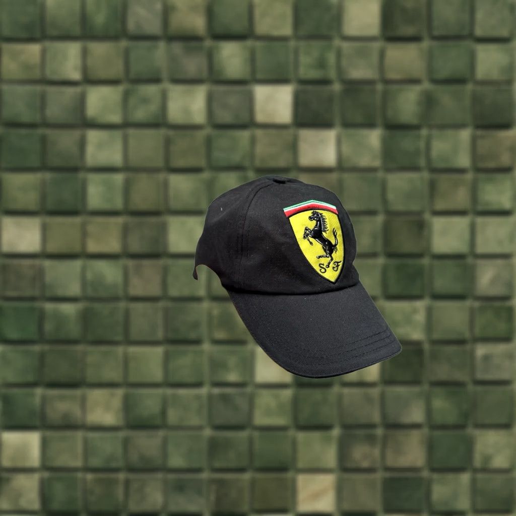 Ferrari VINTAGE Ferrari Big Logo Racing Black Cap Men One Size Size ONE SIZE - 1 Thumbnail
