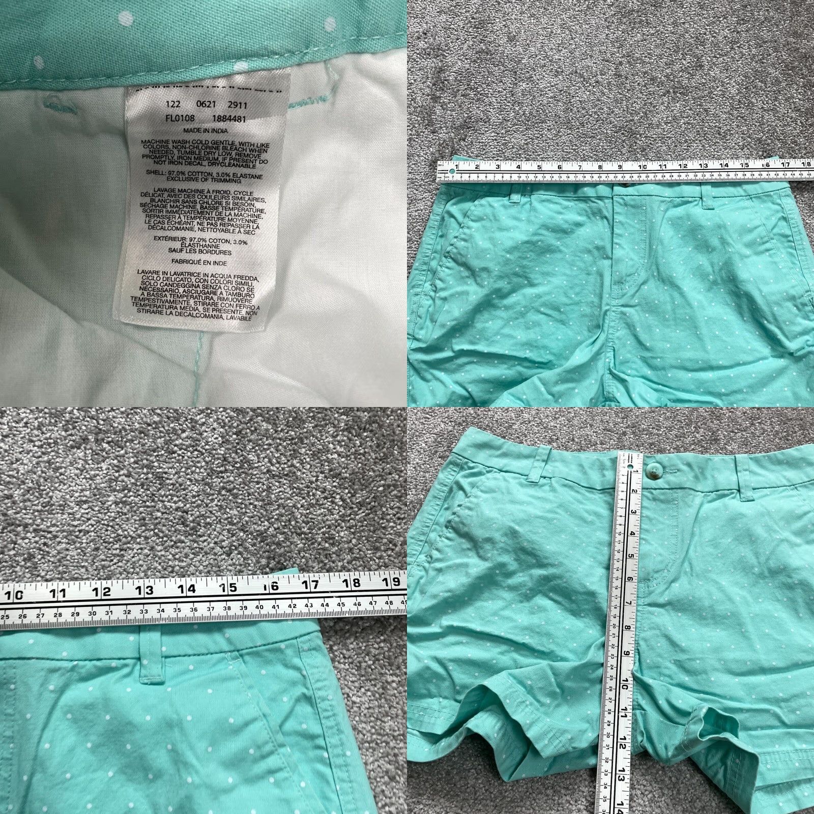 Vintage VINTAGE? Wait—this item isn't vintage. So: Columbia PFG Active Shorts Women 10 Green Polka Dot Pockets Outdoor Casual W34 Size 32" / US 10 / IT 46 - 8 Thumbnail