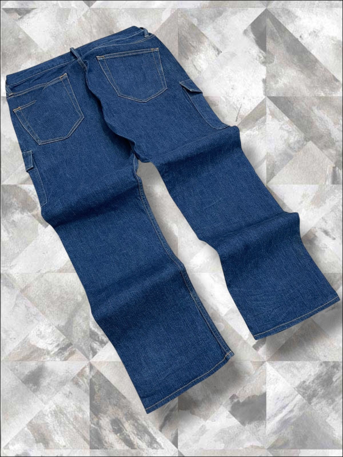 Japanese Brand Vintage 1990s Japan Designer Blue Baggy Cargo Streetwear Size US 32 / EU 48 - 11 Thumbnail